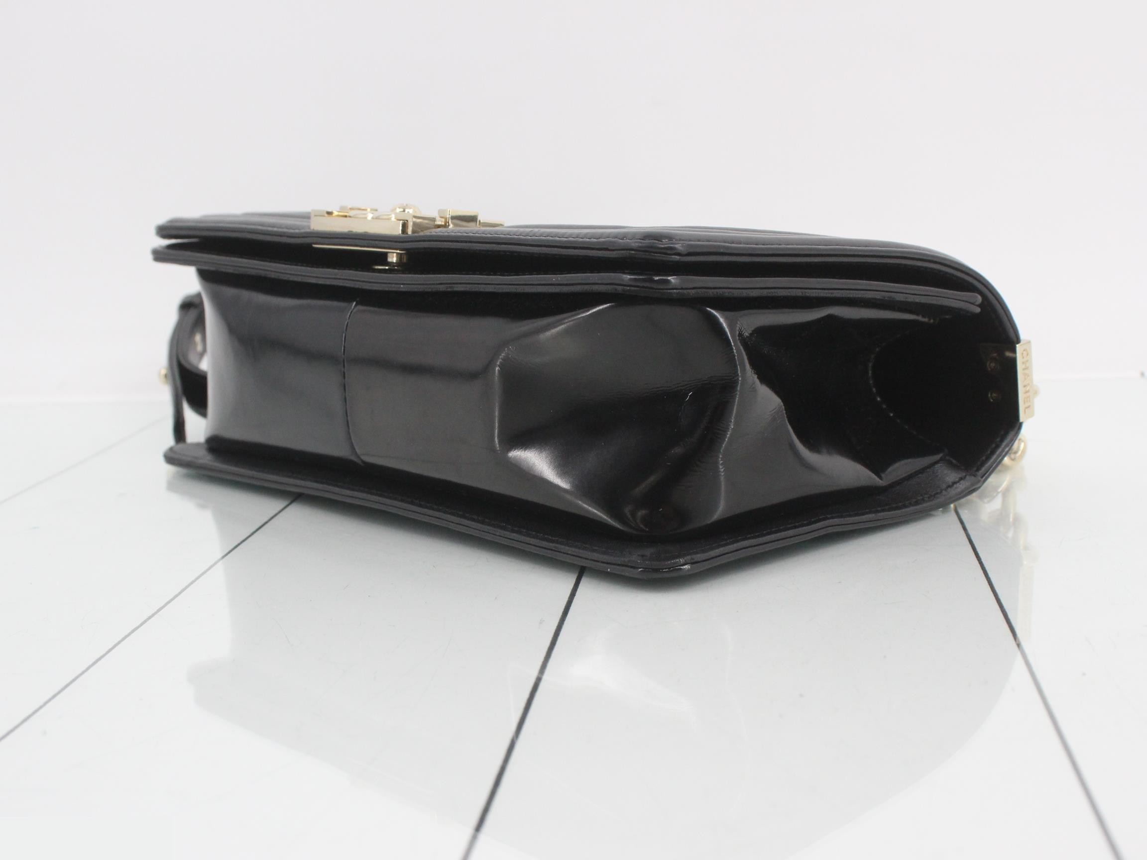 Boy Chanel Chain Shoulder Bag, Black — view 6
