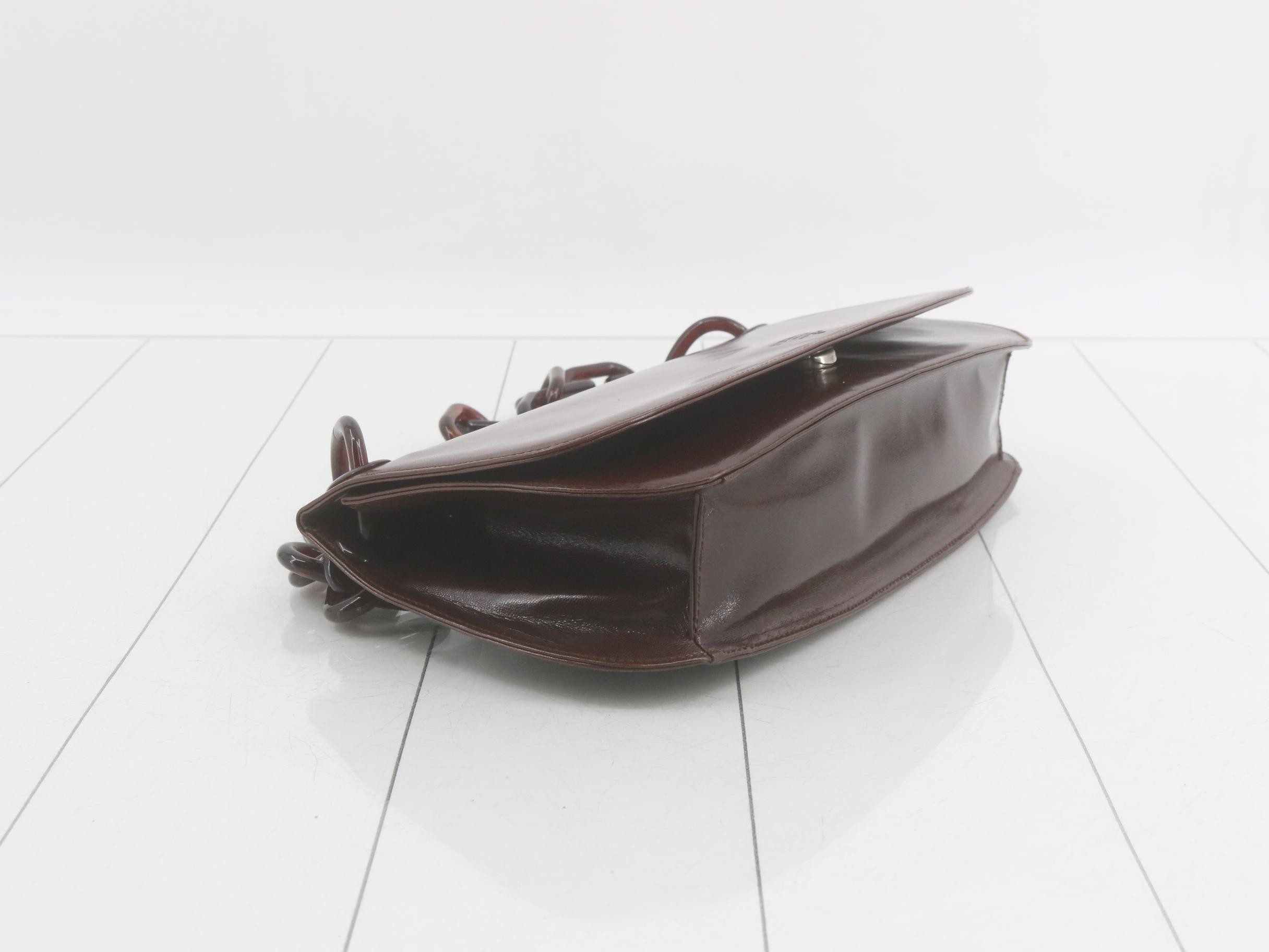 Plastic chain bag/shoulder bag, brown — view 5