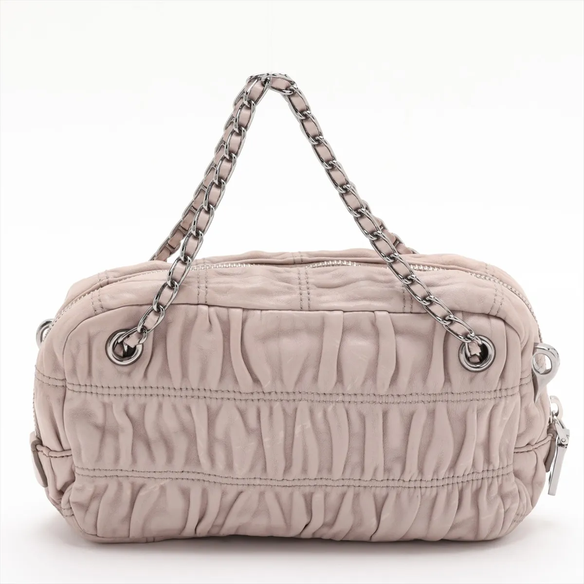 Nappa Gaufre Leather 2-Way Handbag, Gray BN1977 — view 2