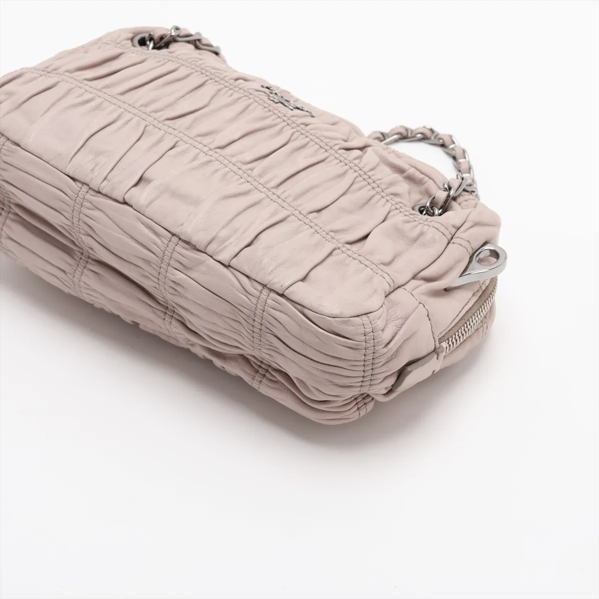 Nappa Gaufre Leather 2-Way Handbag, Gray BN1977 — view 3