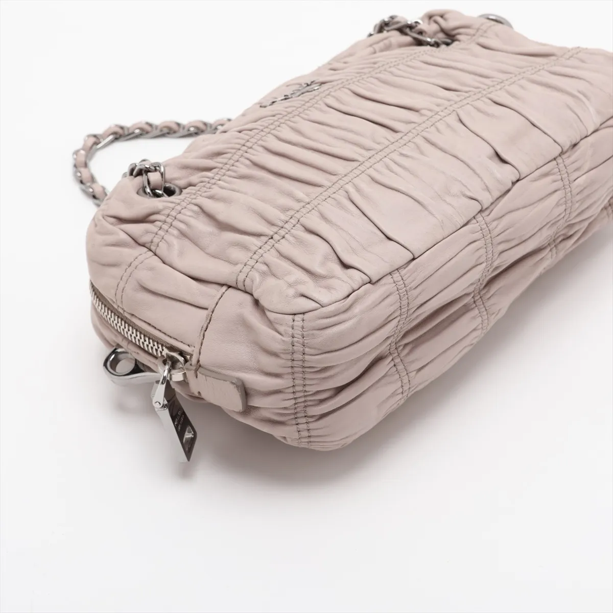 Nappa Gaufre Leather 2-Way Handbag, Gray BN1977 — view 4