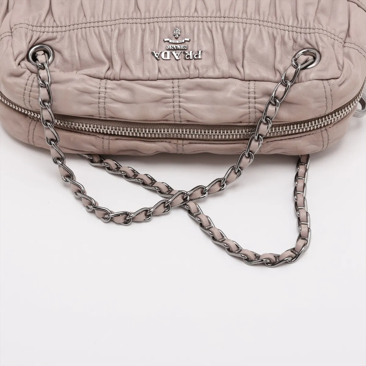 Nappa Gaufre Leather 2-Way Handbag, Gray BN1977 — view 5