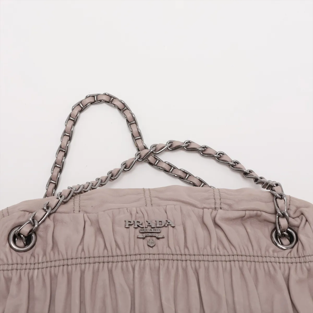 Nappa Gaufre Leather 2-Way Handbag, Gray BN1977 — view 6