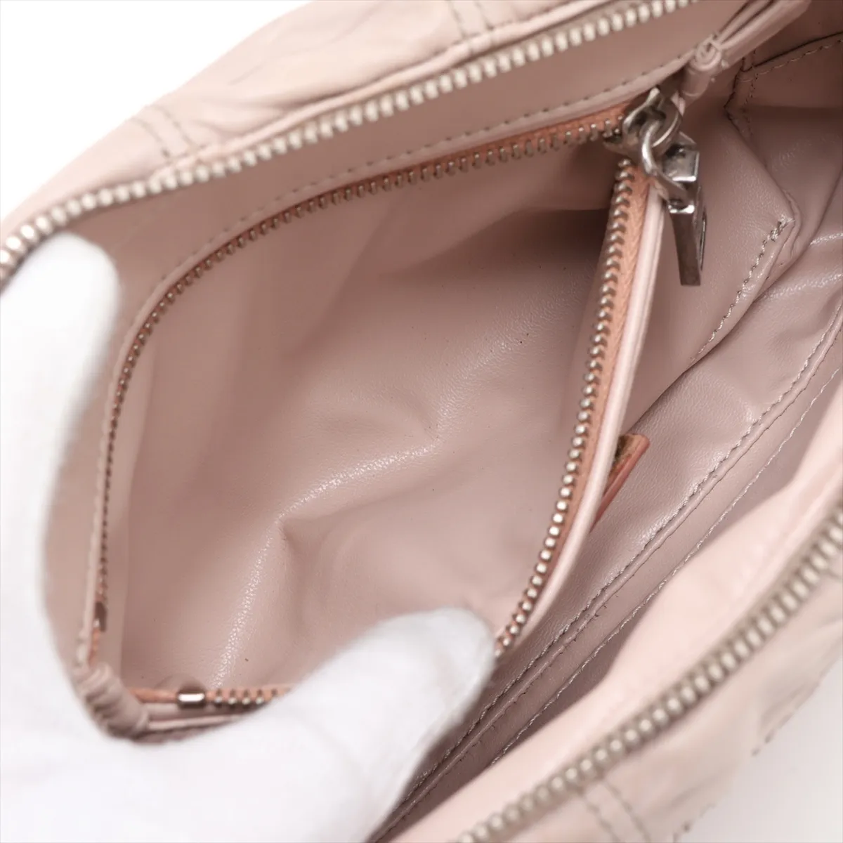 Nappa Gaufre Leather 2-Way Handbag, Gray BN1977 — view 9
