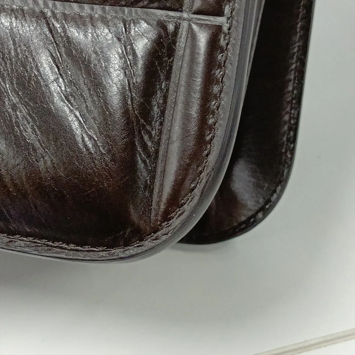 Marie Leather Shoulder Bag, Brown — view 13