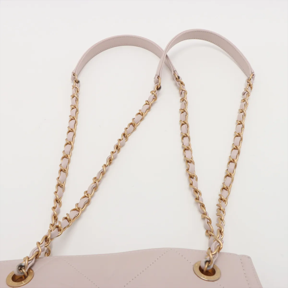 Matelassé Lambskin Chain Shoulder Bag, Pink with Gold Hardware, TPCLGKU7, Random Plate, AS2750 — view 6