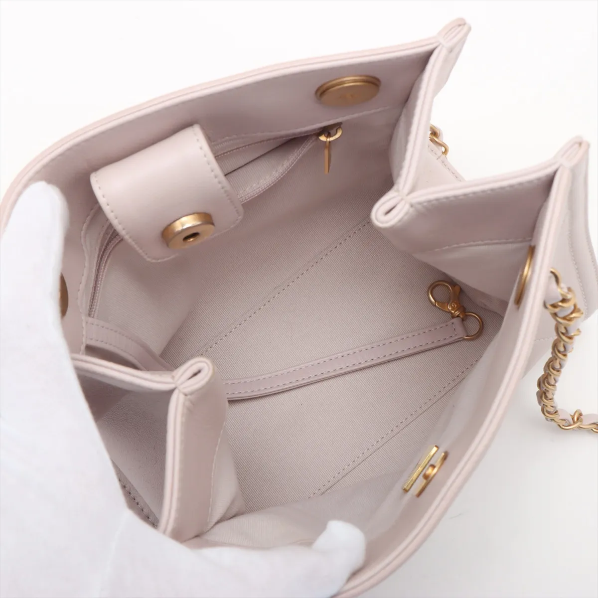 Matelassé Lambskin Chain Shoulder Bag, Pink with Gold Hardware, TPCLGKU7, Random Plate, AS2750 — view 7