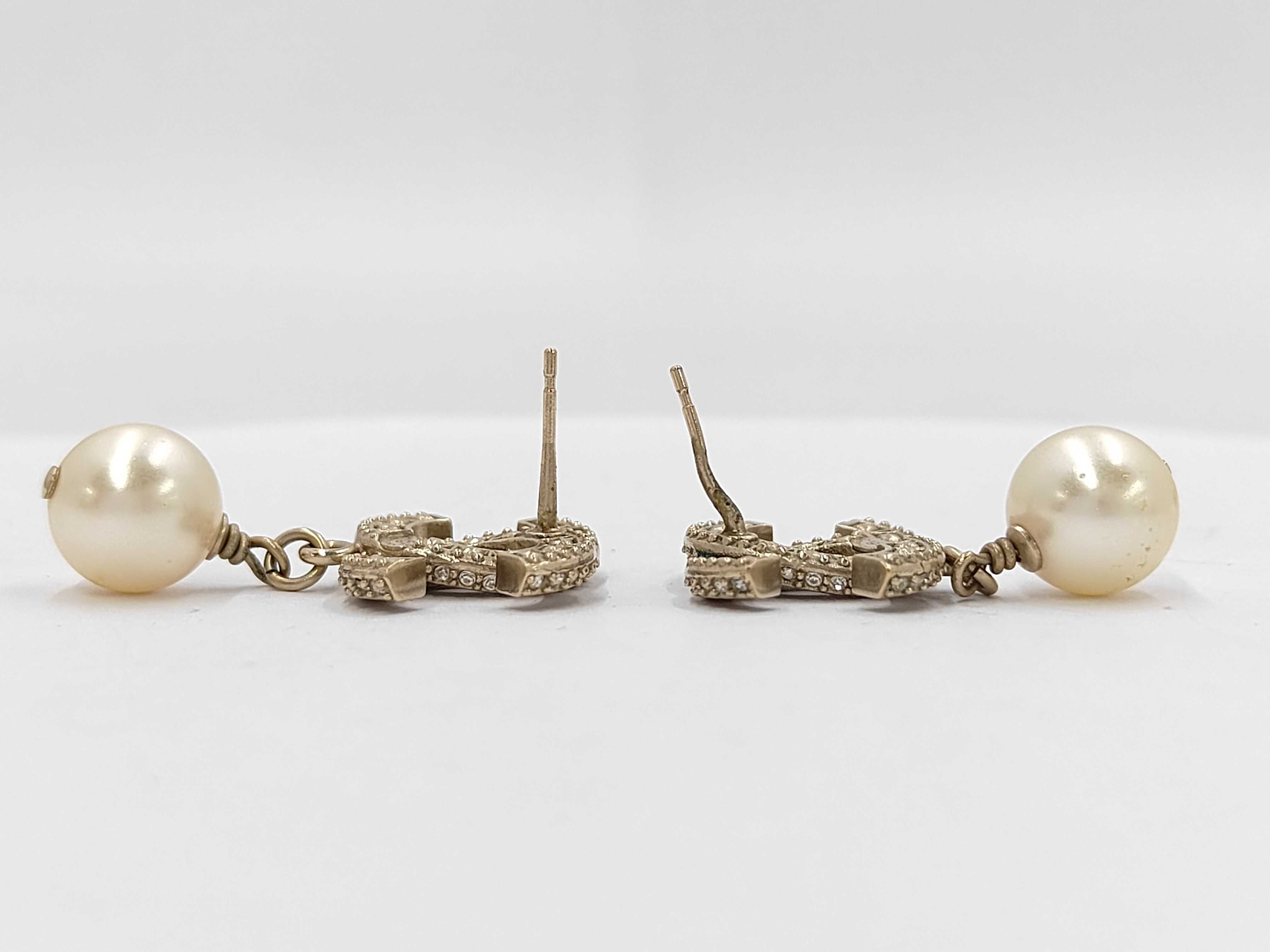 Coco Mark Rhinestone Pearl Earrings — view 3