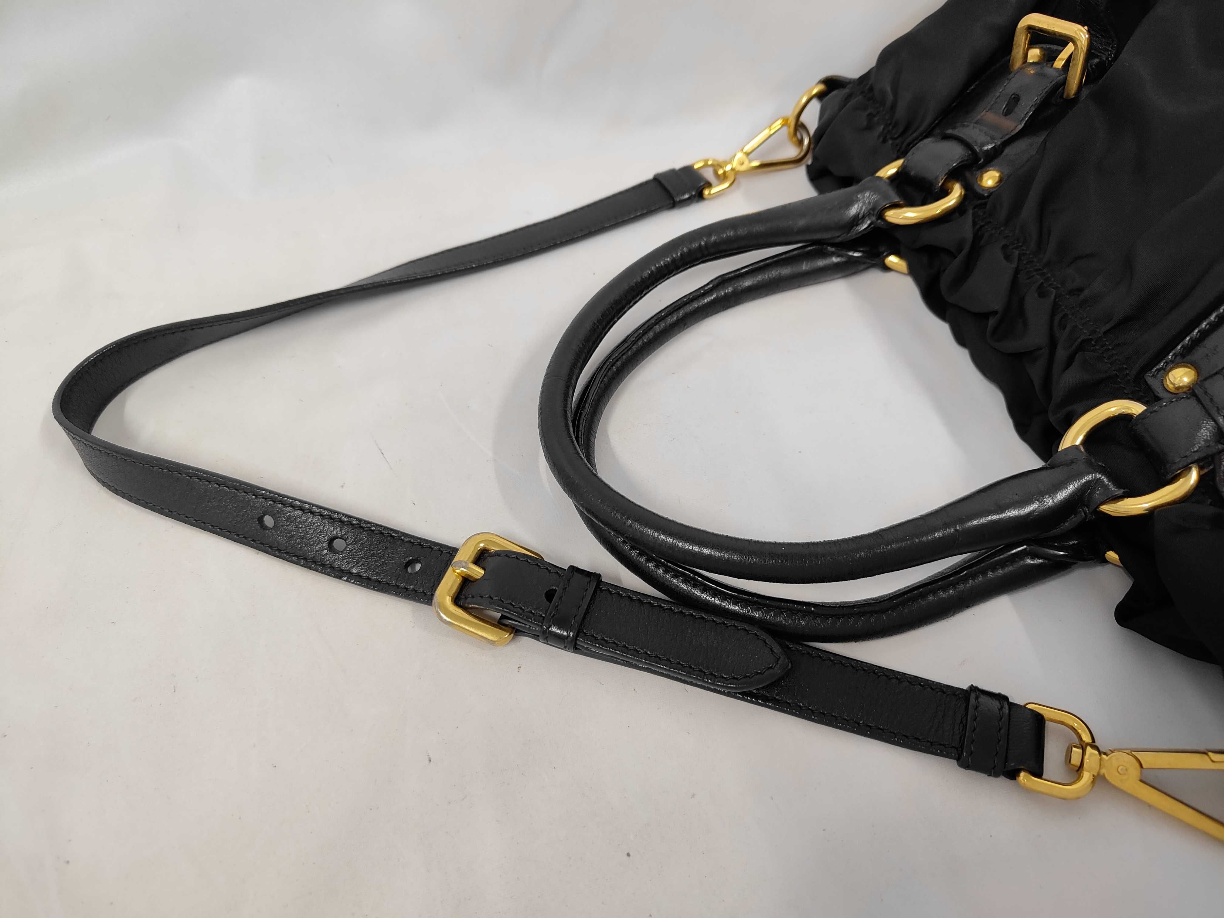 Nylon Jacquard 2-way Black Bag Handbag — view 5