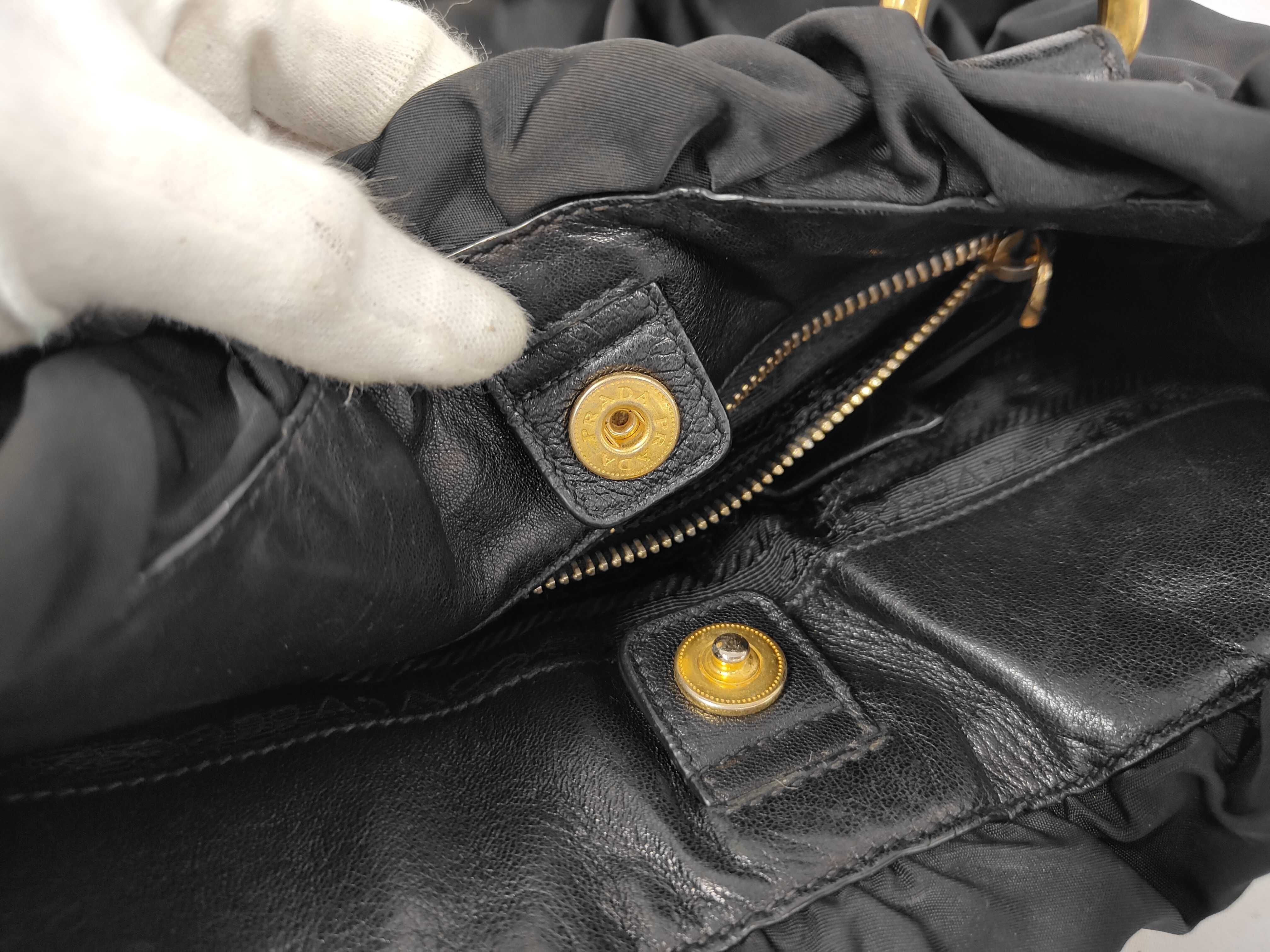 Nylon Jacquard 2-way Black Bag Handbag — view 9