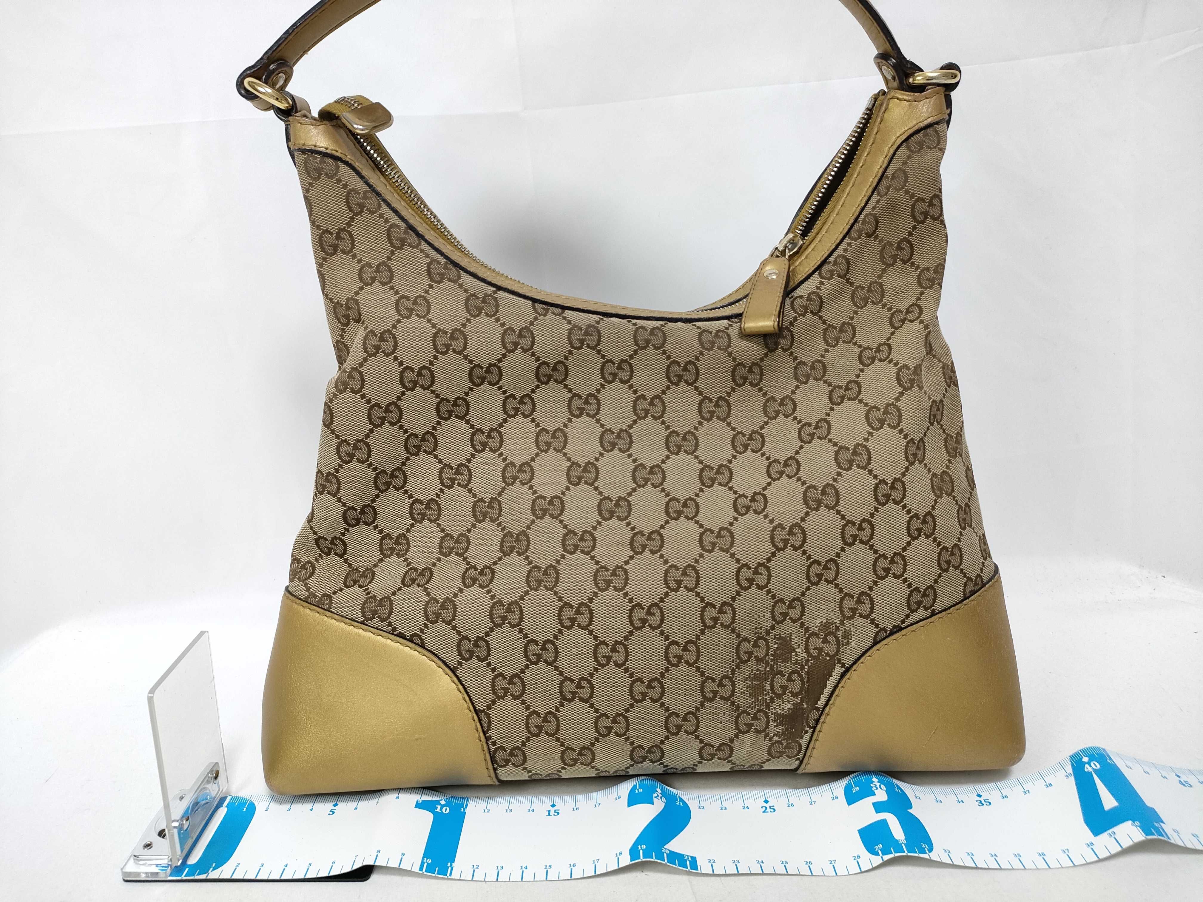 Gold GG Canvas Vintage Heart-Shaped Wrist Bag Shoulder Bag — view 2
