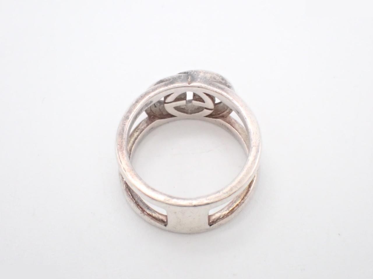 Interlocking G Silver Ring, 925 Sterling Silver, 4.8g, Stamped 9, Actual Size #8 — view 3