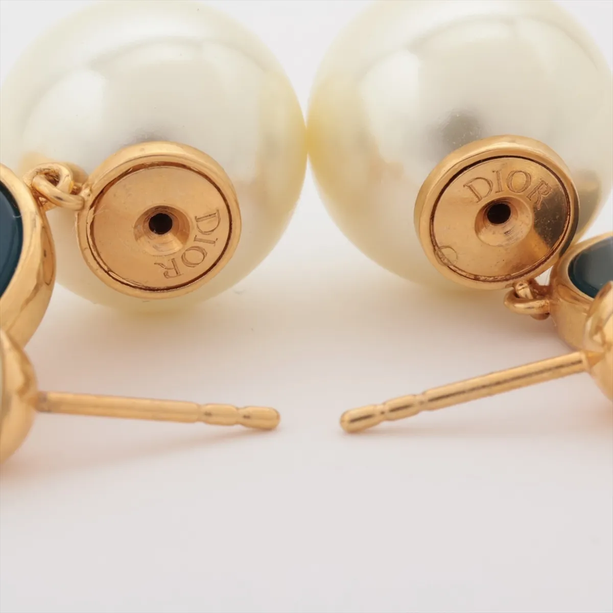 Tribales Dior Tribal Earrings (for both ears) GP x Fake Pearl Gold x Navy — view 4