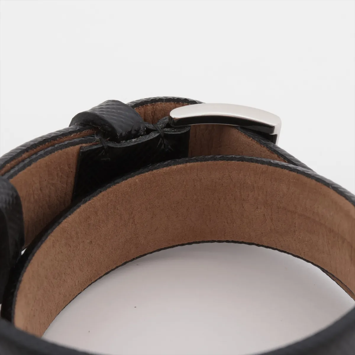 Saffiano Bracelet, Black Leather, — view 4