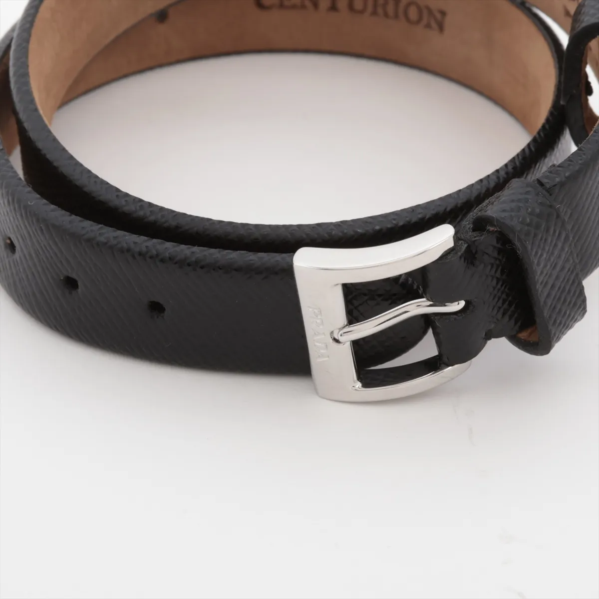 Saffiano Bracelet, Black Leather, — view 5