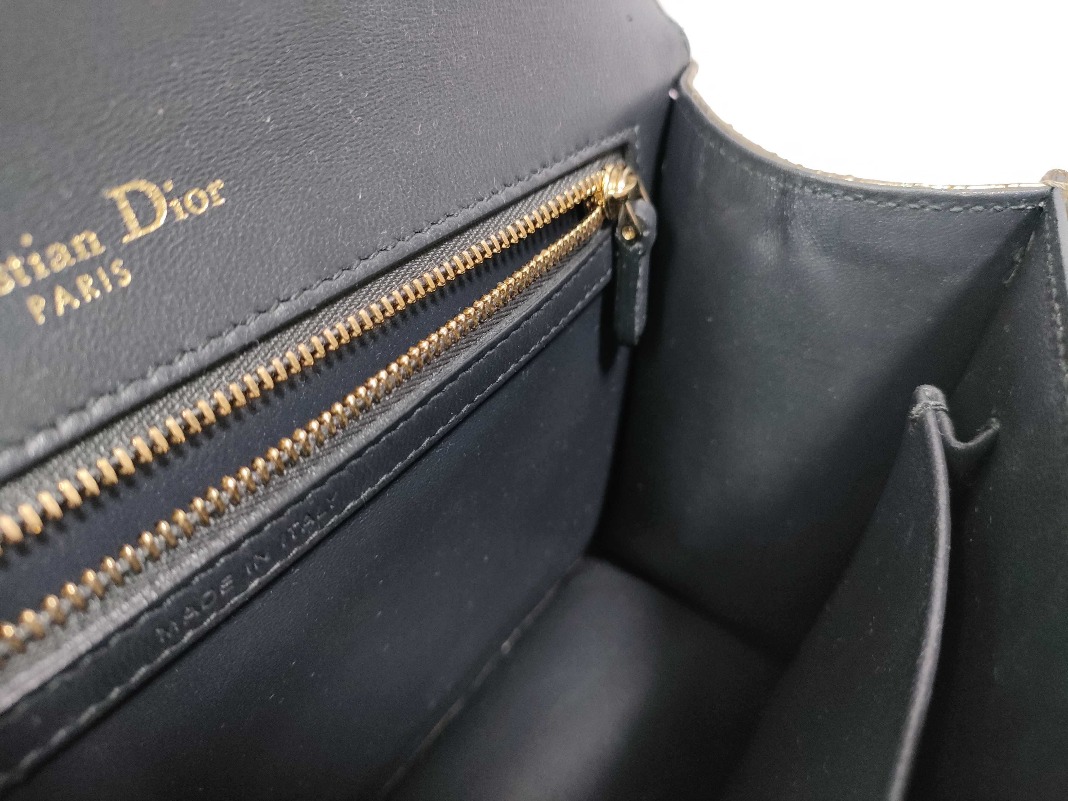 PH - Metallic Gold Micro Cannage Medium Diorama Flap Shoulder Bag Leather Shoulder Bag — view 13