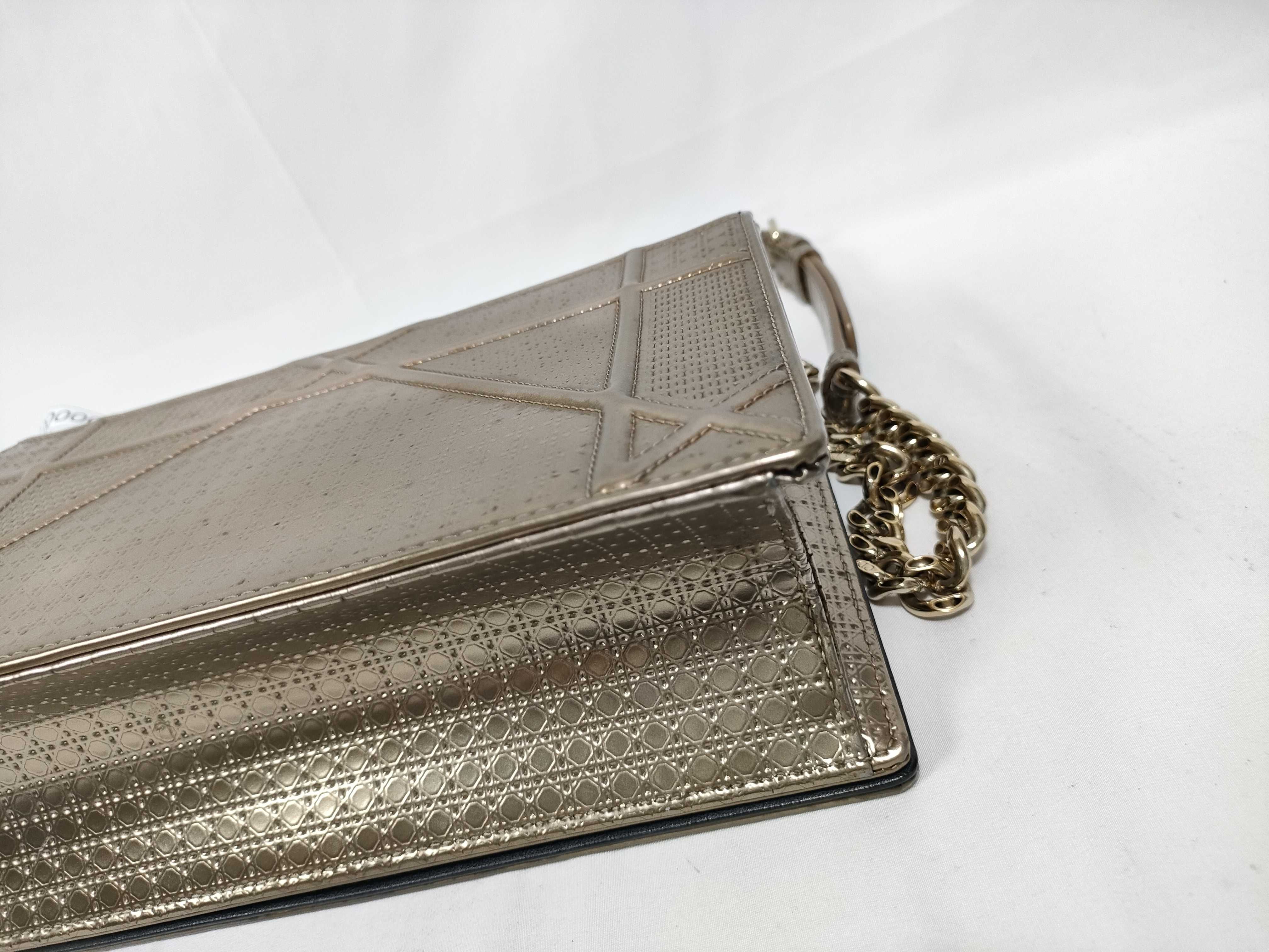 PH - Metallic Gold Micro Cannage Medium Diorama Flap Shoulder Bag Leather Shoulder Bag — view 4