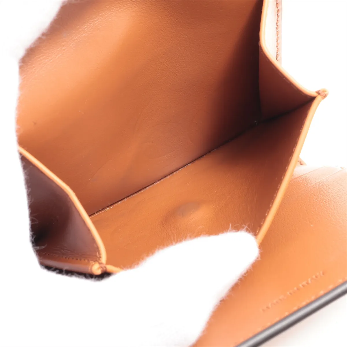 Triomphe Small Flap Wallet Leather Compact Wallet Brown — view 8