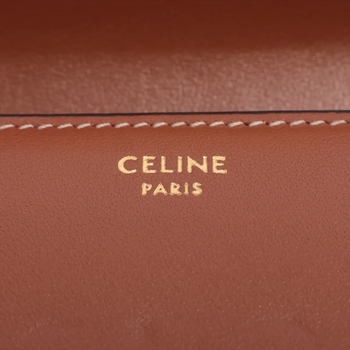 Triomphe Small Flap Wallet Leather Compact Wallet Brown — view 9