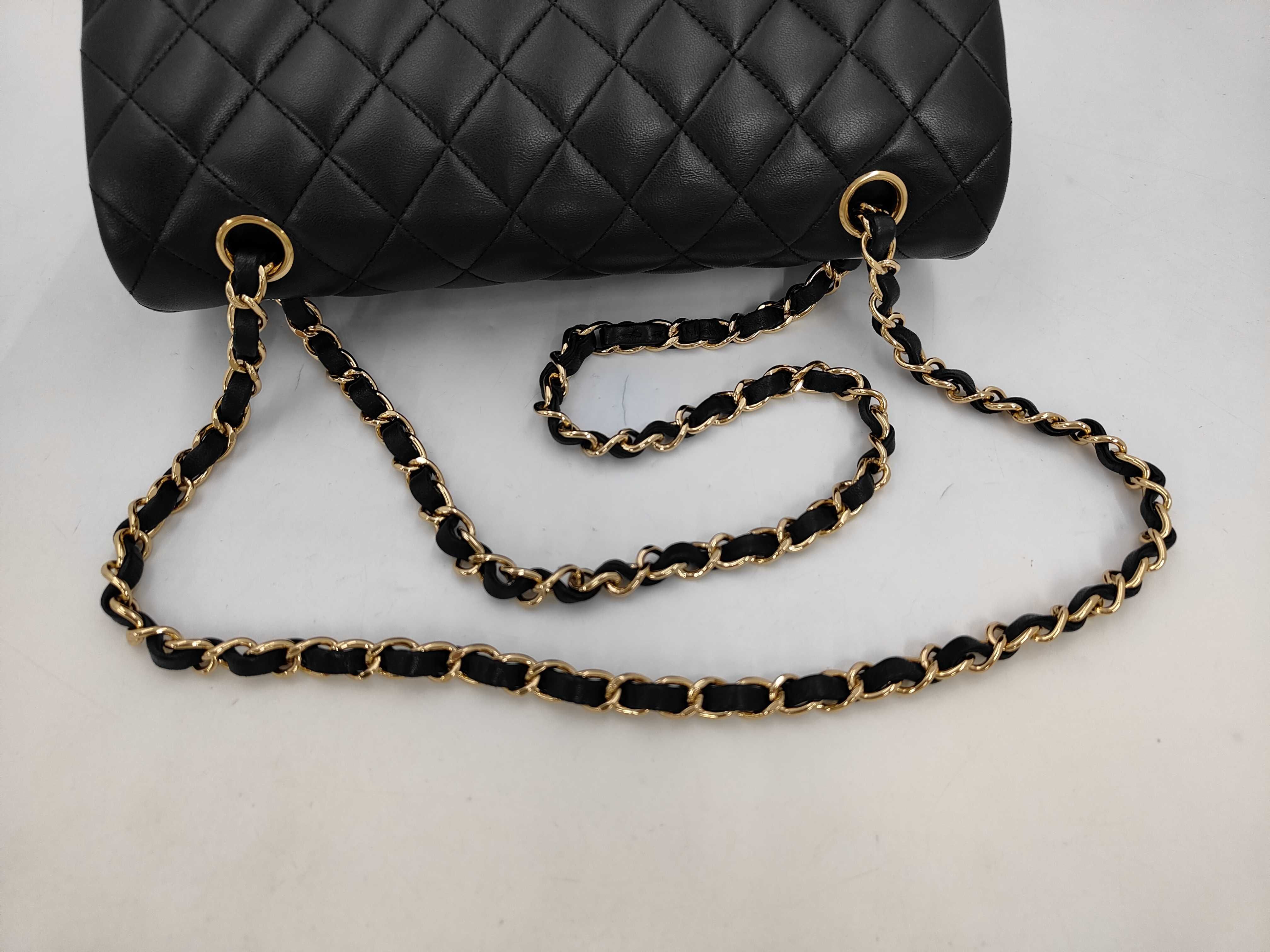 CF Black Lambskin Shoulder Bag with Gold Hardware — view 5