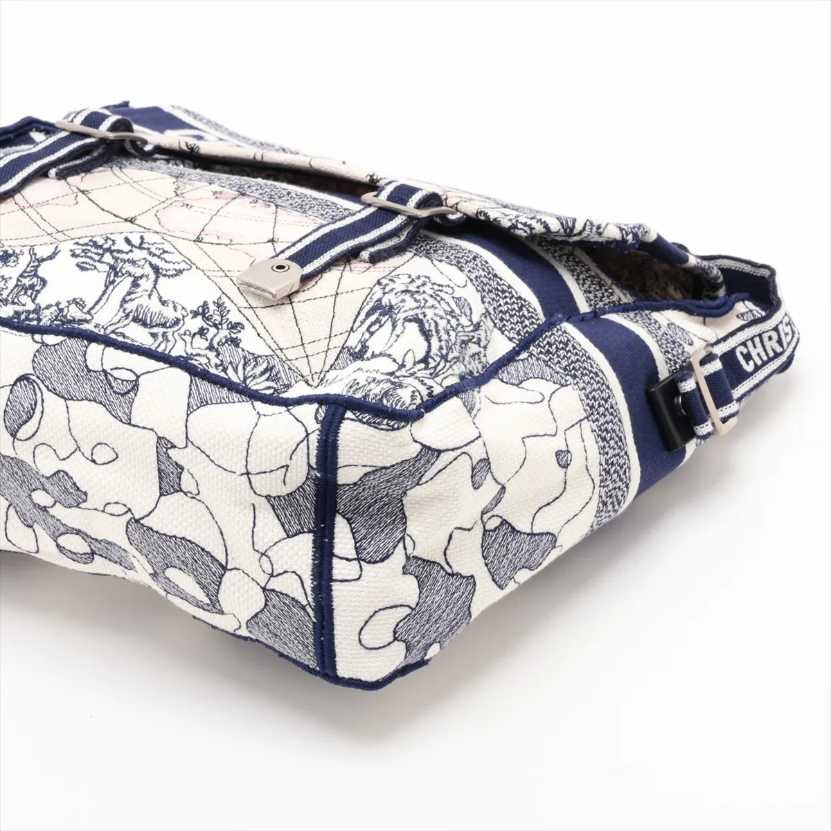 Diorcamp Canvas Shoulder Bag, Navy — view 3