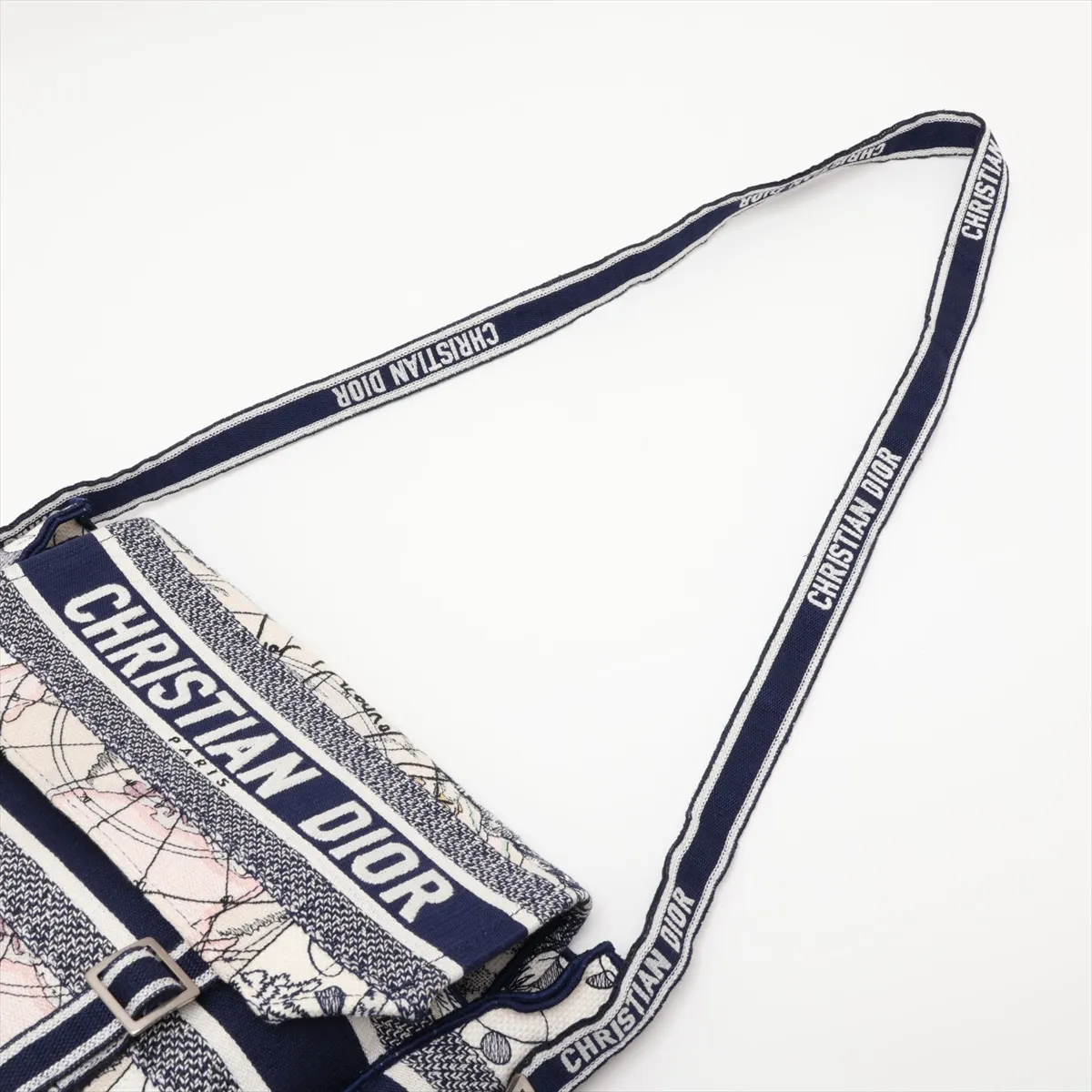 Diorcamp Canvas Shoulder Bag, Navy — view 5