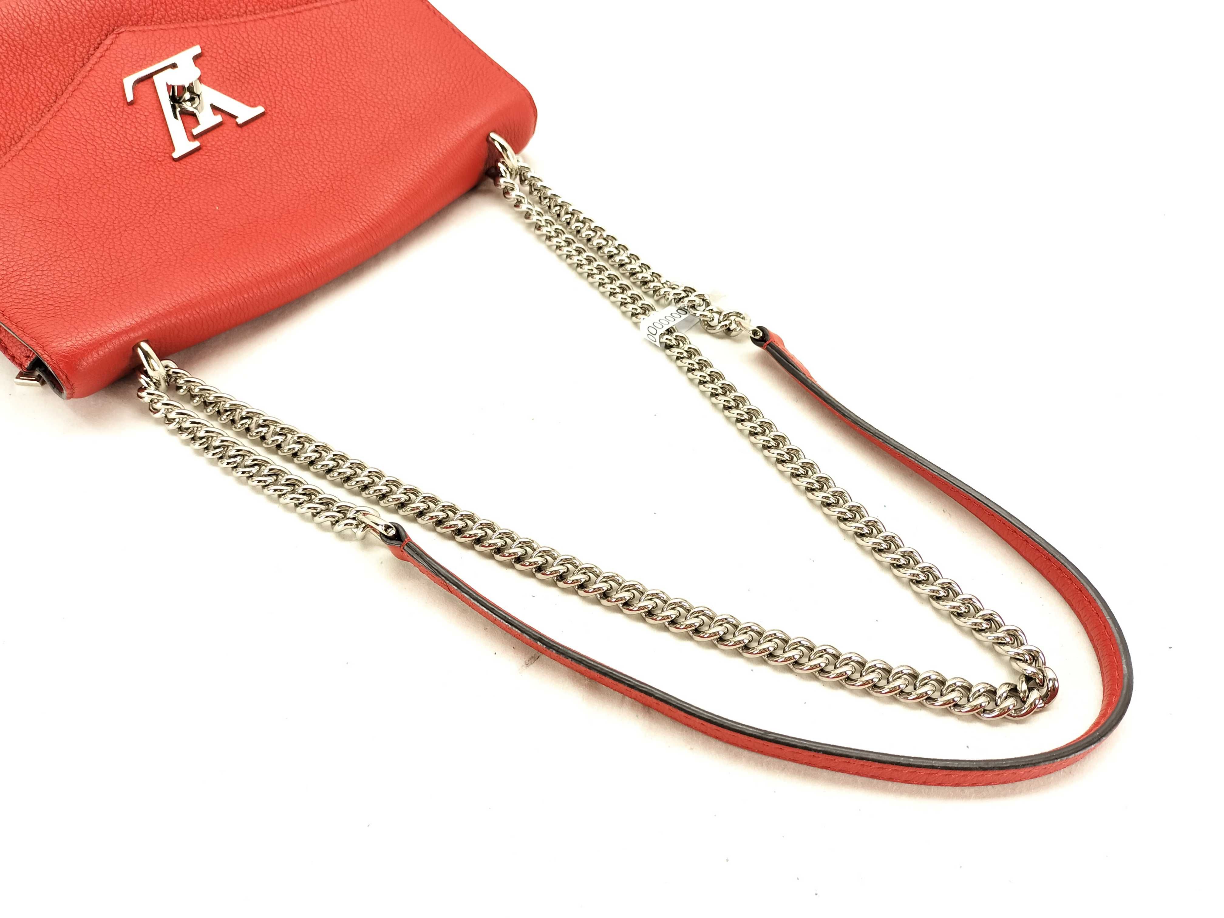 PH- Red Leather MyLockMe BB Chain Crossbody Bag Shoulder Bag — view 3