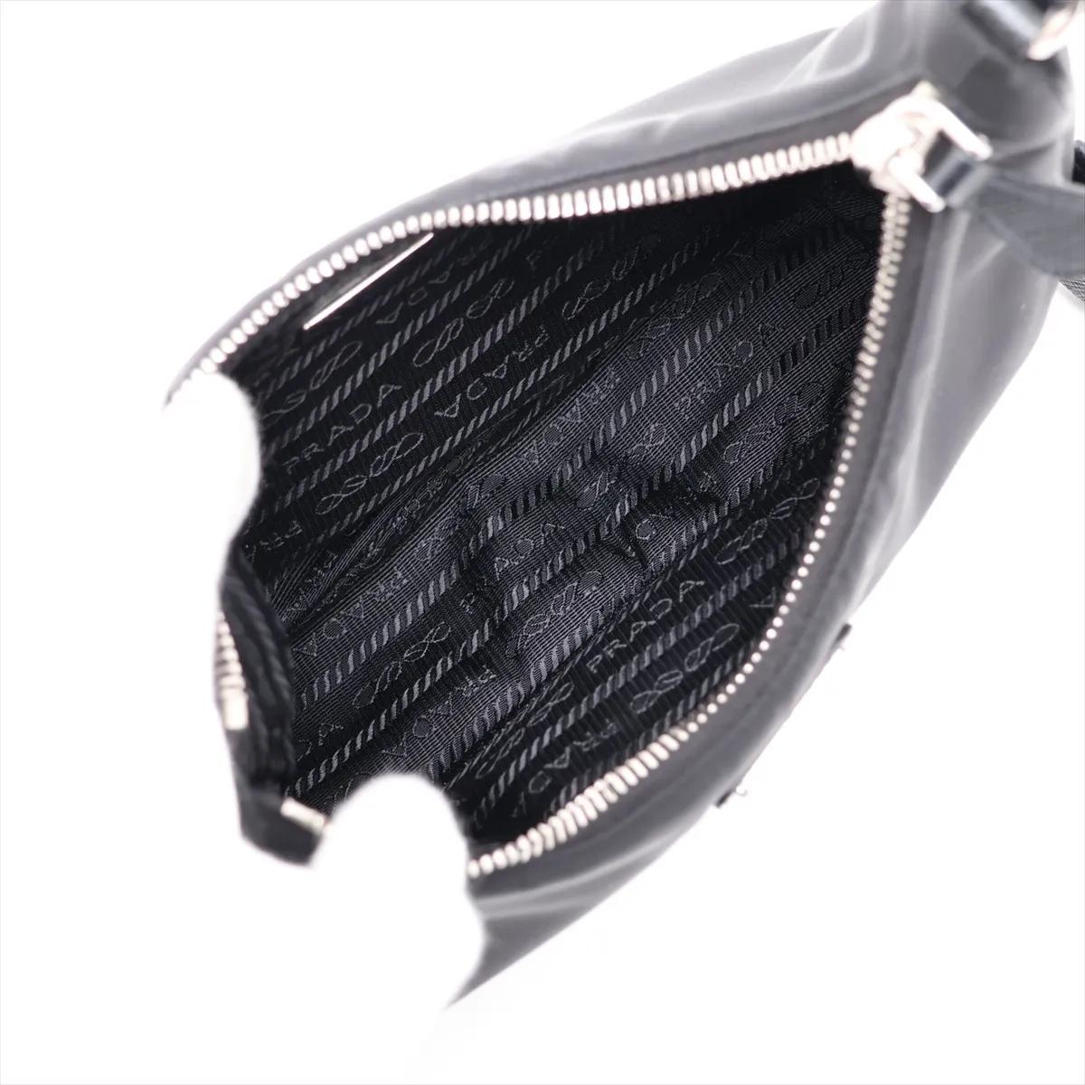 Tessuto Nylon x Leather 2-Way Shoulder Bag, Black — view 6