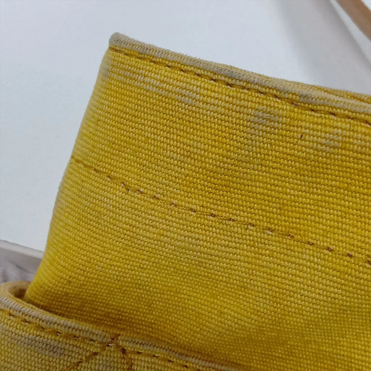 Matelassé Denim x Leather Tote Bag, Camellia design, Yellow x Beige, Silver hardware, Item number 14420634, Series 14 — view 14