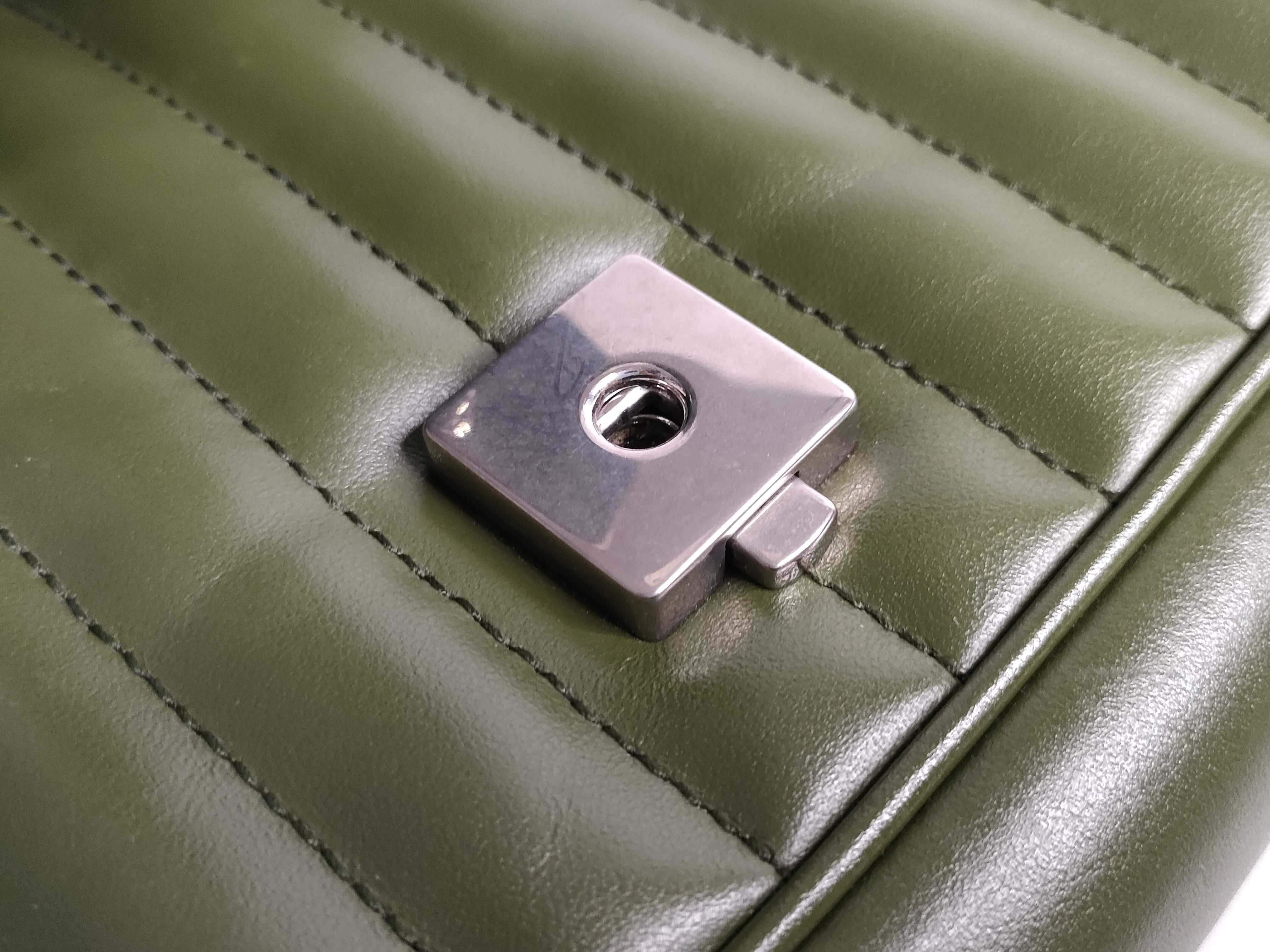 SG-GG Marmont Leather Chain Shoulder Bag Green 443497 Shoulder Bag — view 13