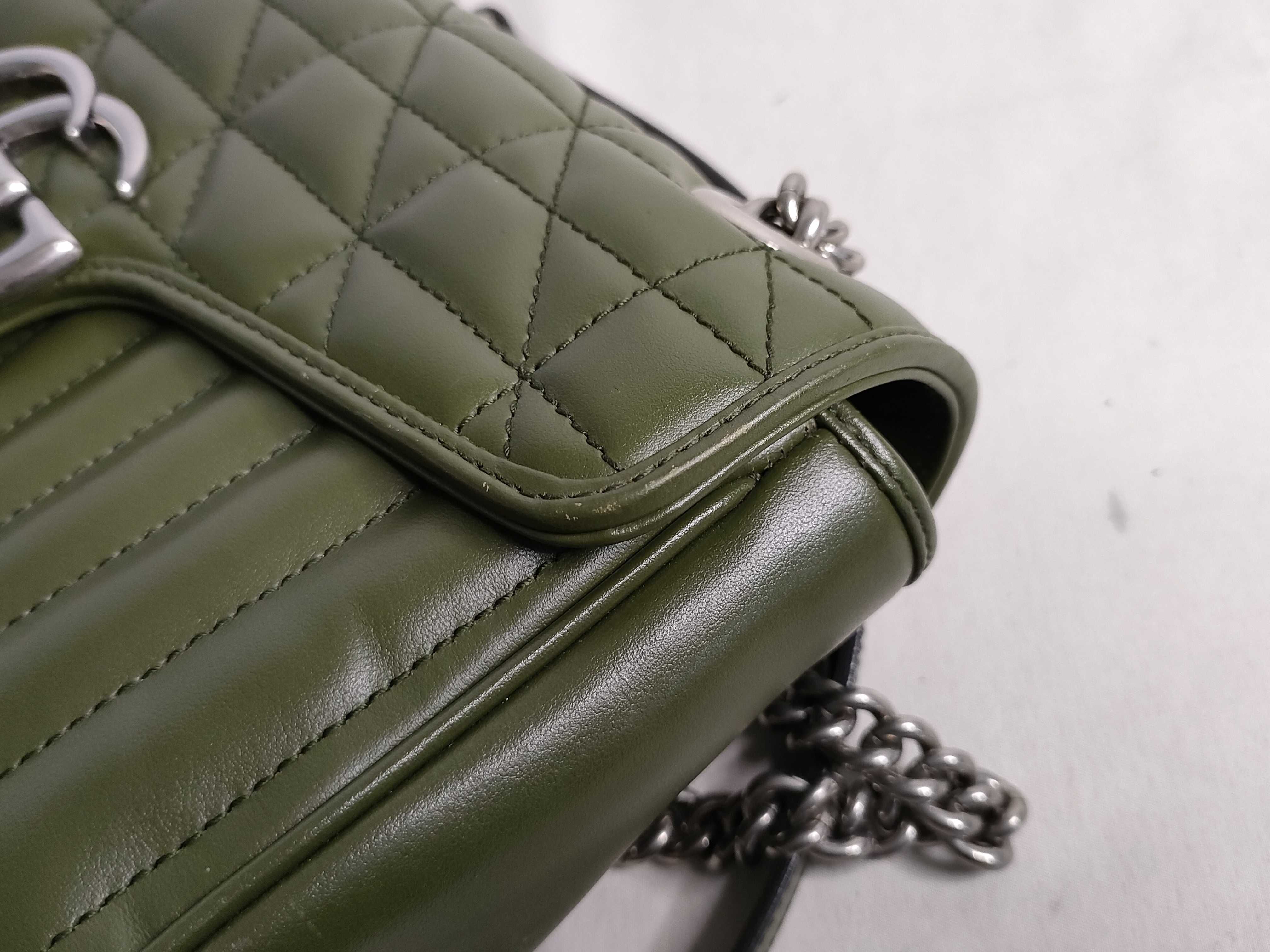 SG-GG Marmont Leather Chain Shoulder Bag Green 443497 Shoulder Bag — view 15