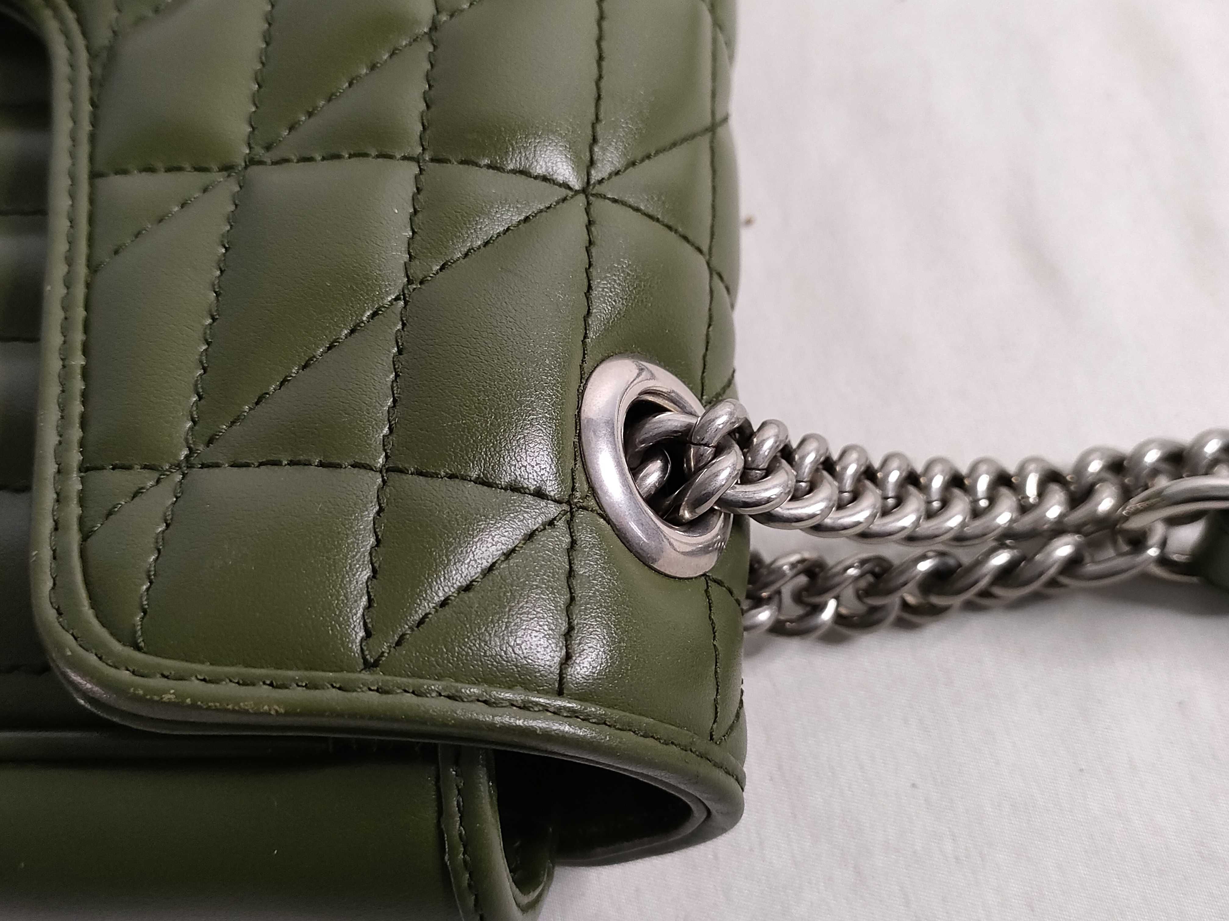 SG-GG Marmont Leather Chain Shoulder Bag Green 443497 Shoulder Bag — view 5