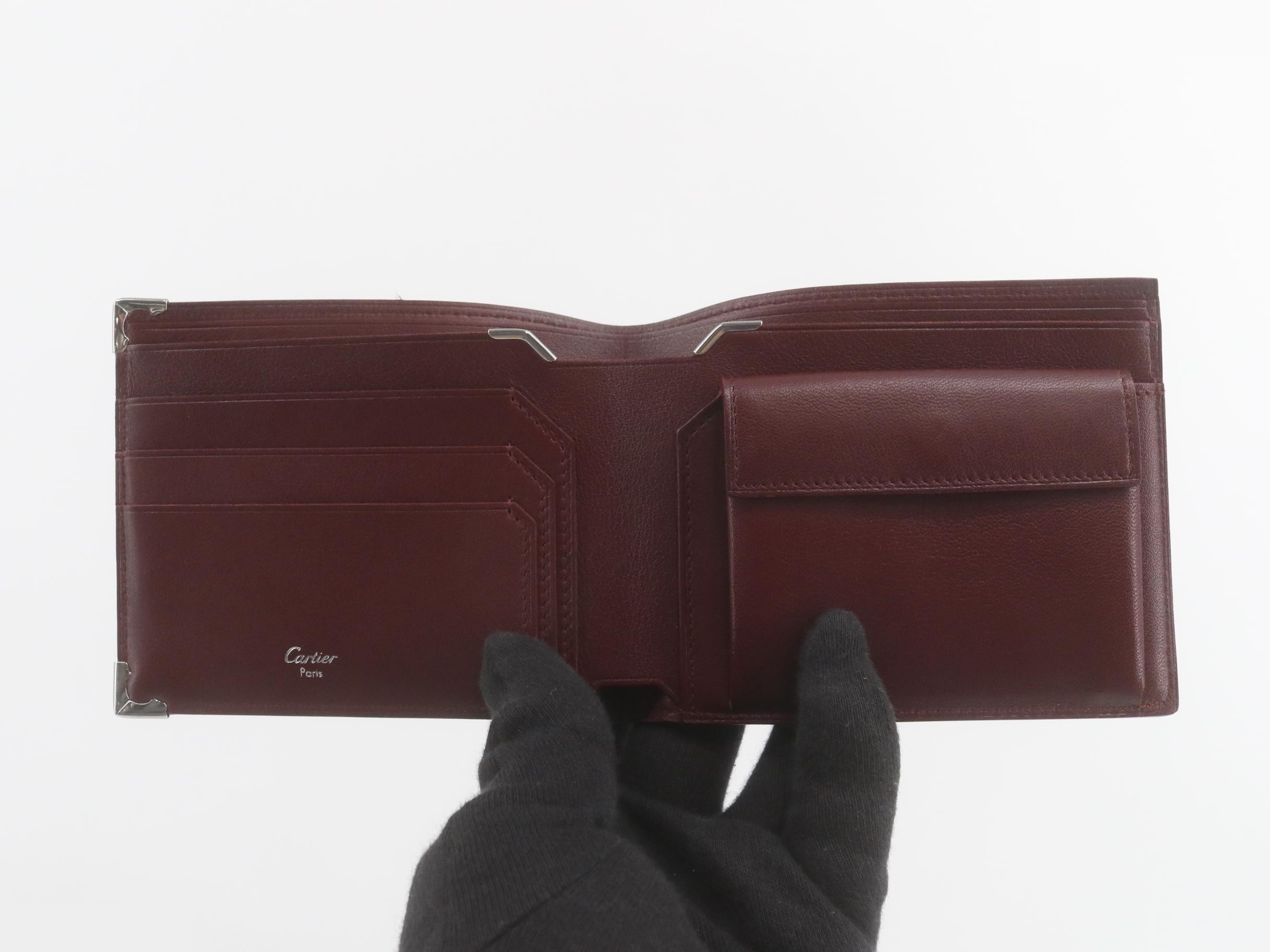 Must Line bi-fold wallet, Bordeaux, unused, stored item. — view 4