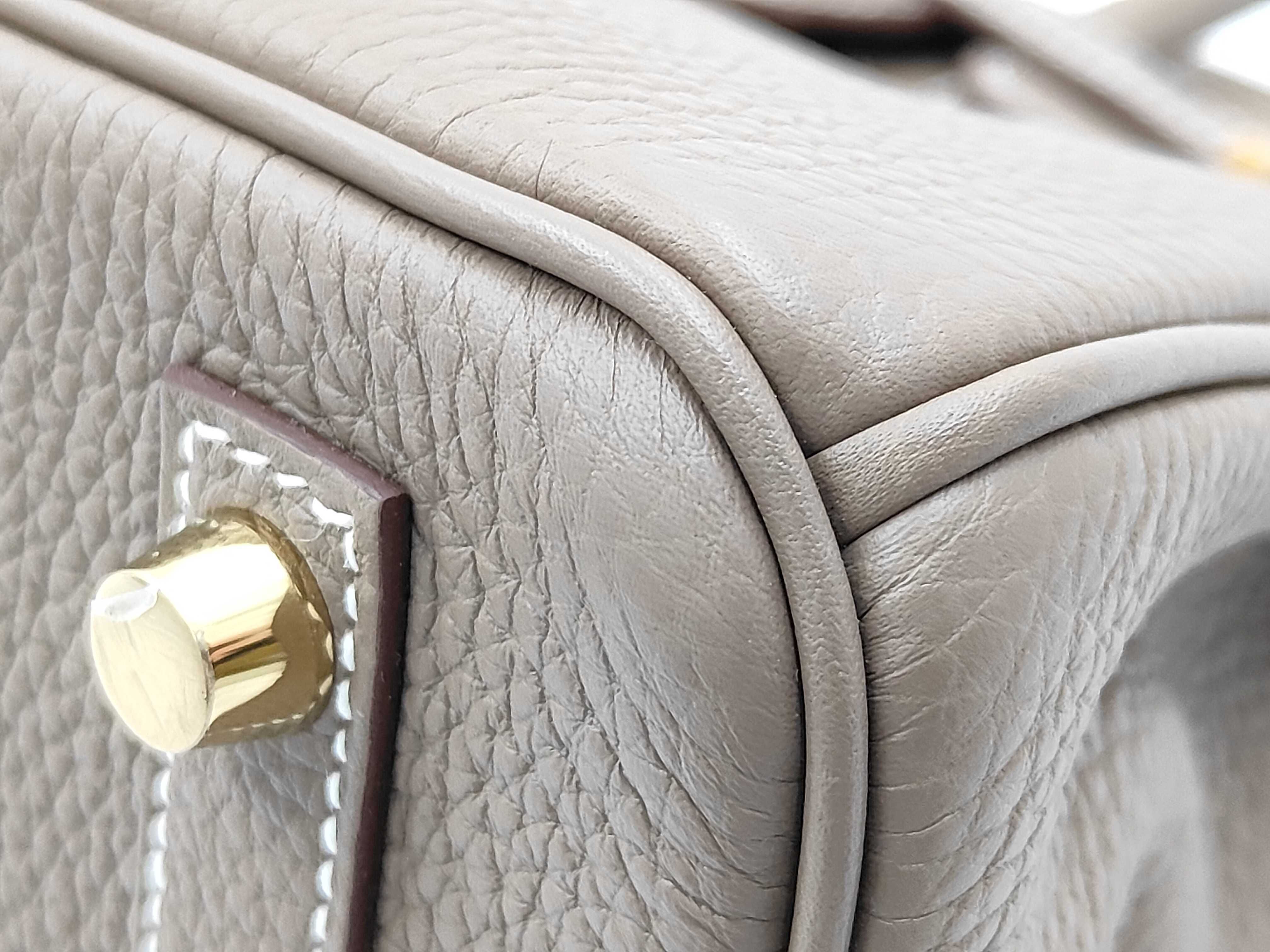 Birkin 25 Etoupe Gold Hardware Togo Leather Handbag (K Stamp) — view 5