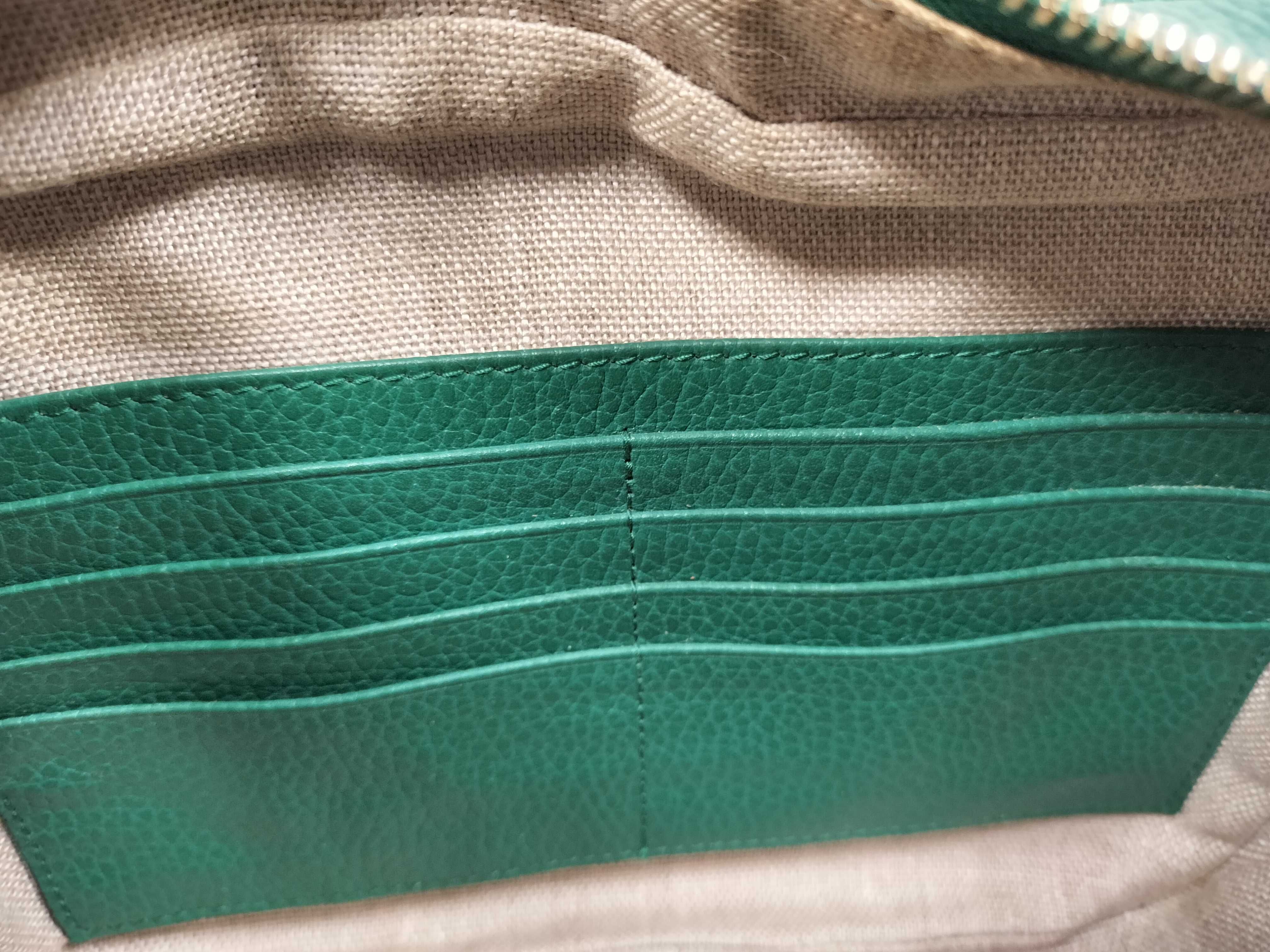 GG Canvas Shoulder Bag, Canvas and Leather, Beige and Green, 520981 (Shoulder Bag) — view 14