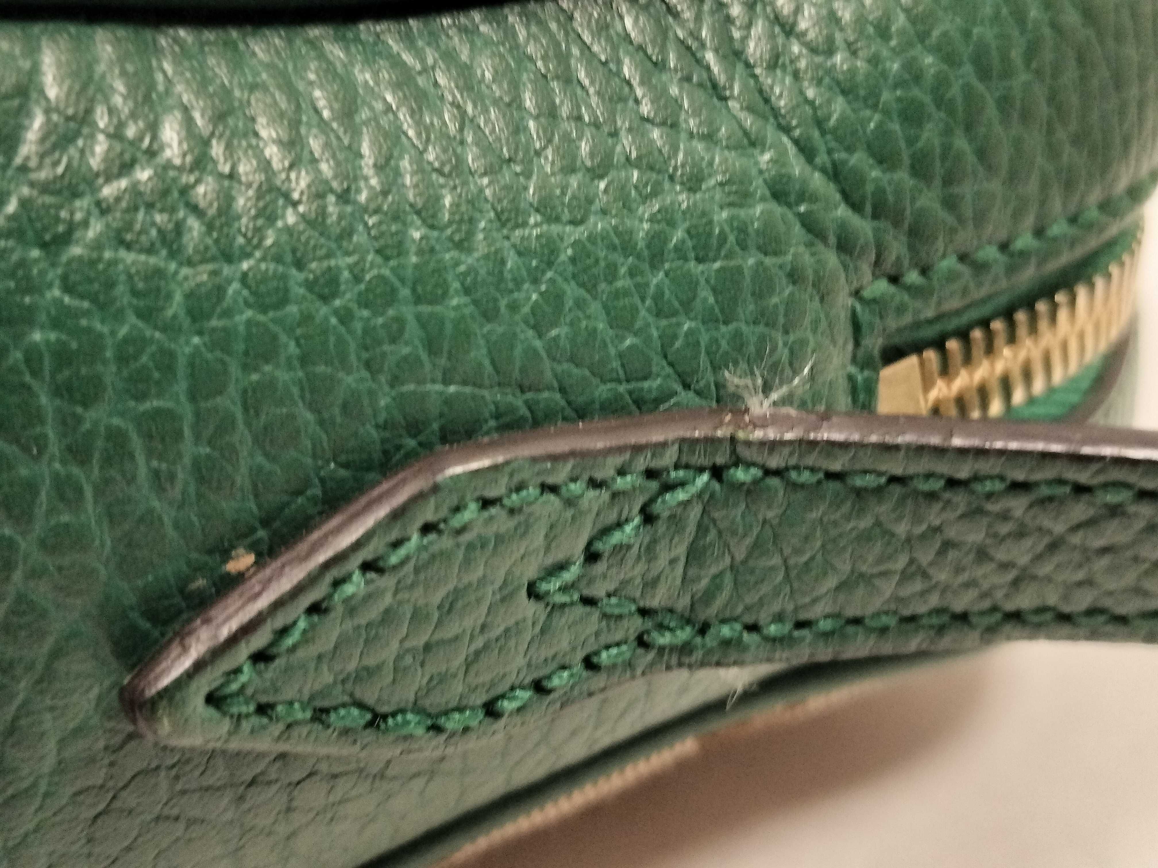 GG Canvas Shoulder Bag, Canvas and Leather, Beige and Green, 520981 (Shoulder Bag) — view 5