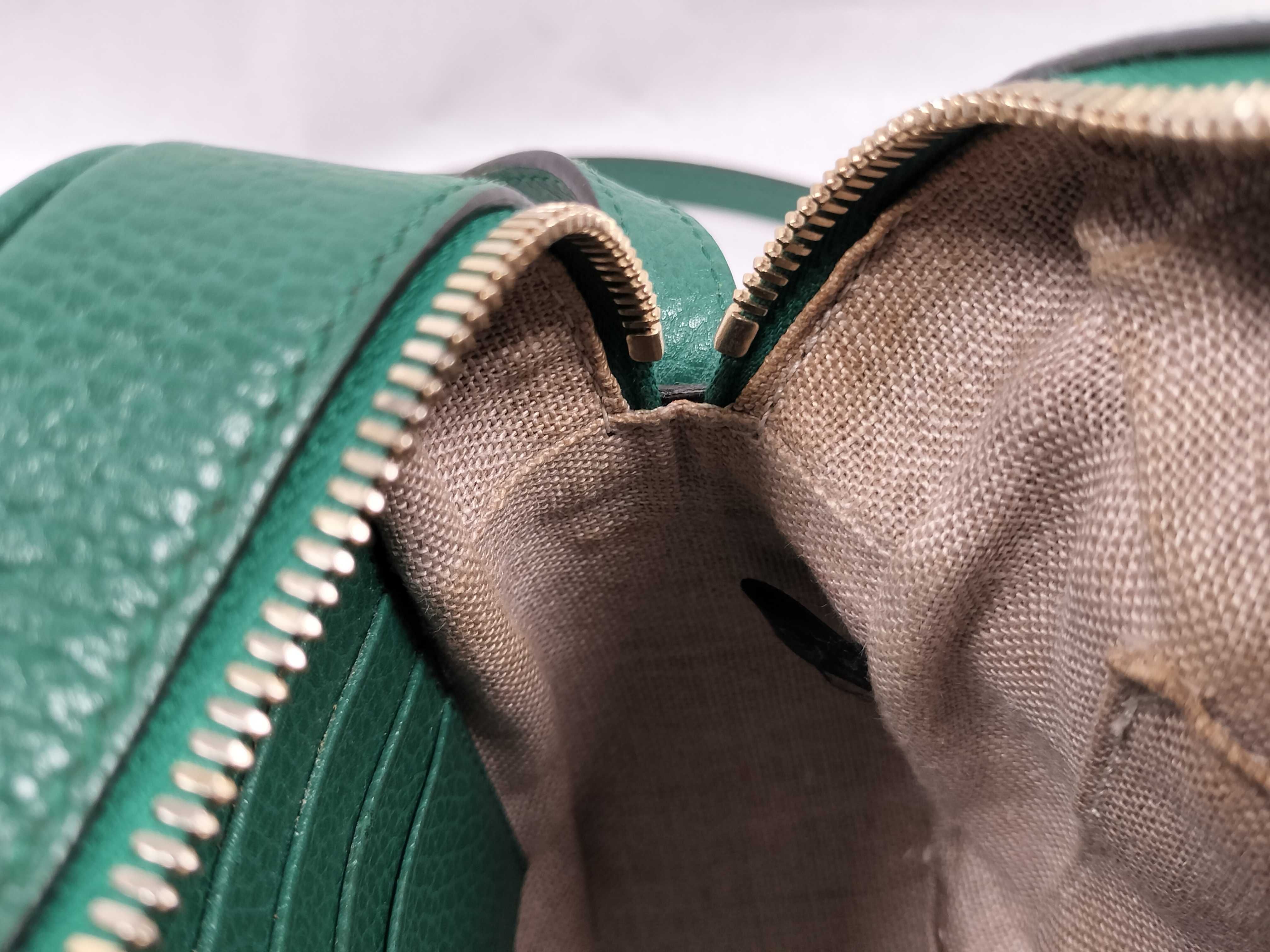 GG Canvas Shoulder Bag, Canvas and Leather, Beige and Green, 520981 (Shoulder Bag) — view 10