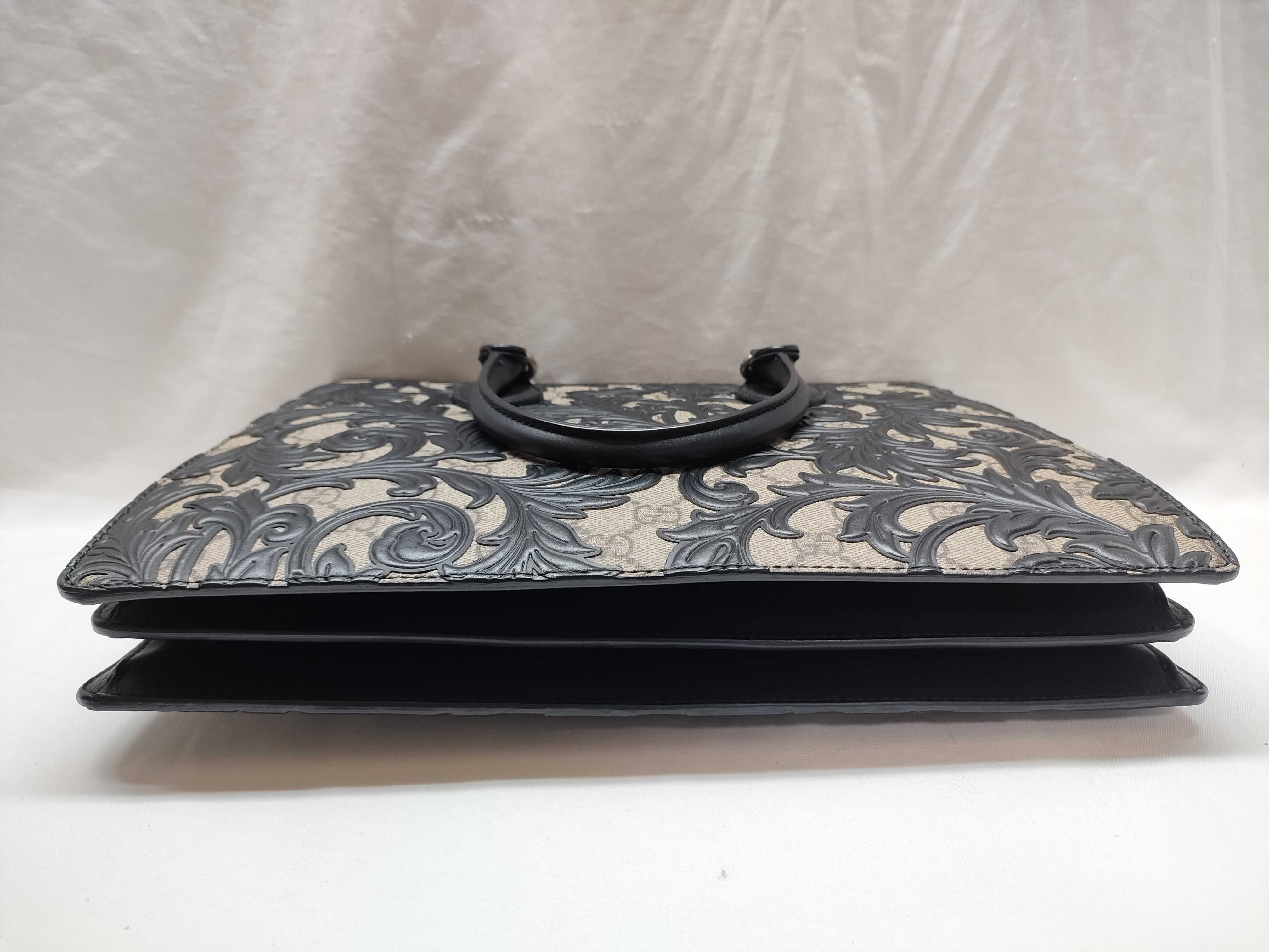 GG Supreme Arabesque PVC x Leather 2-Way Handbag Beige x Black 409531 Handbag — view 3