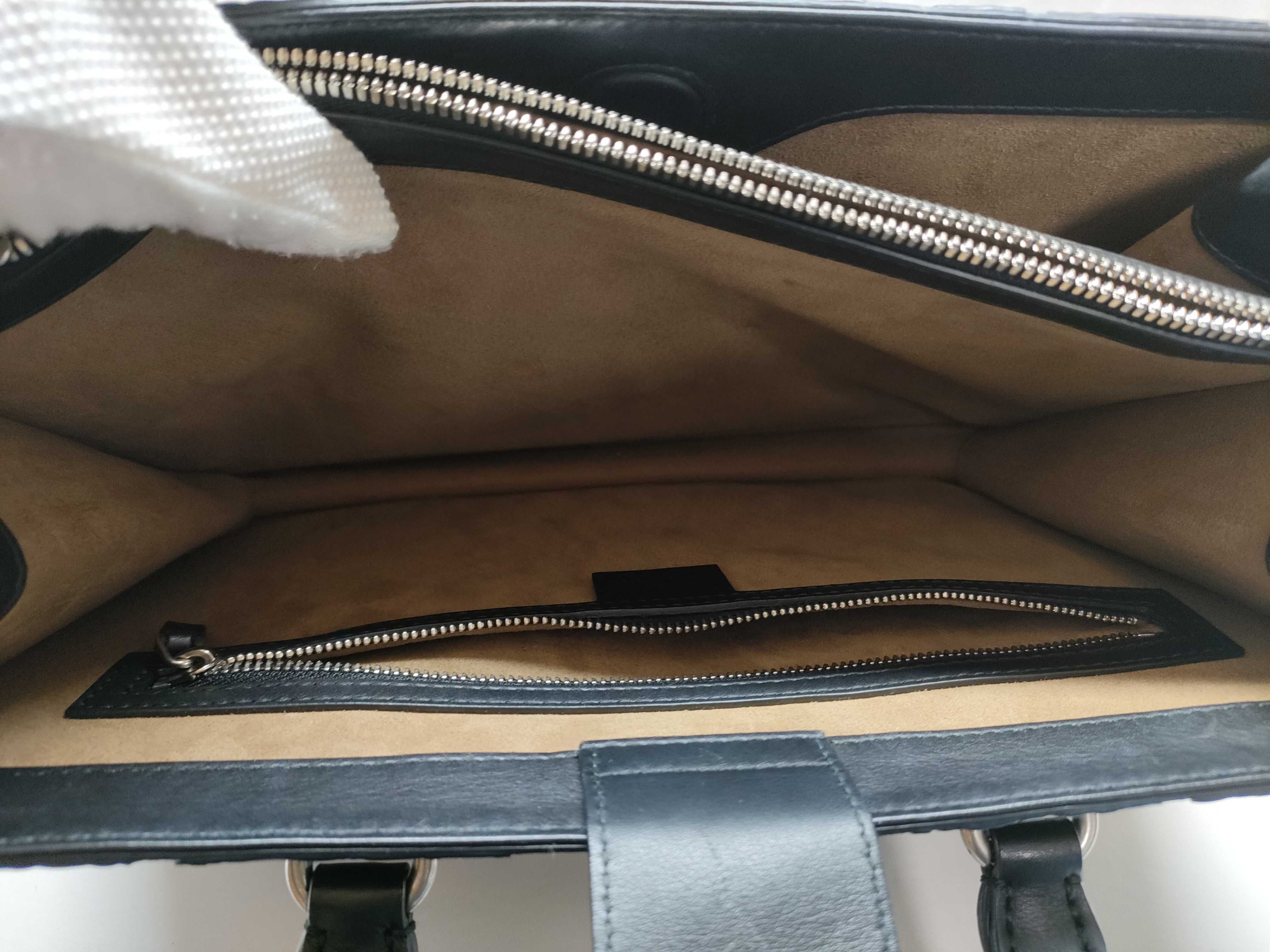 GG Supreme Arabesque PVC x Leather 2-Way Handbag Beige x Black 409531 Handbag — view 9