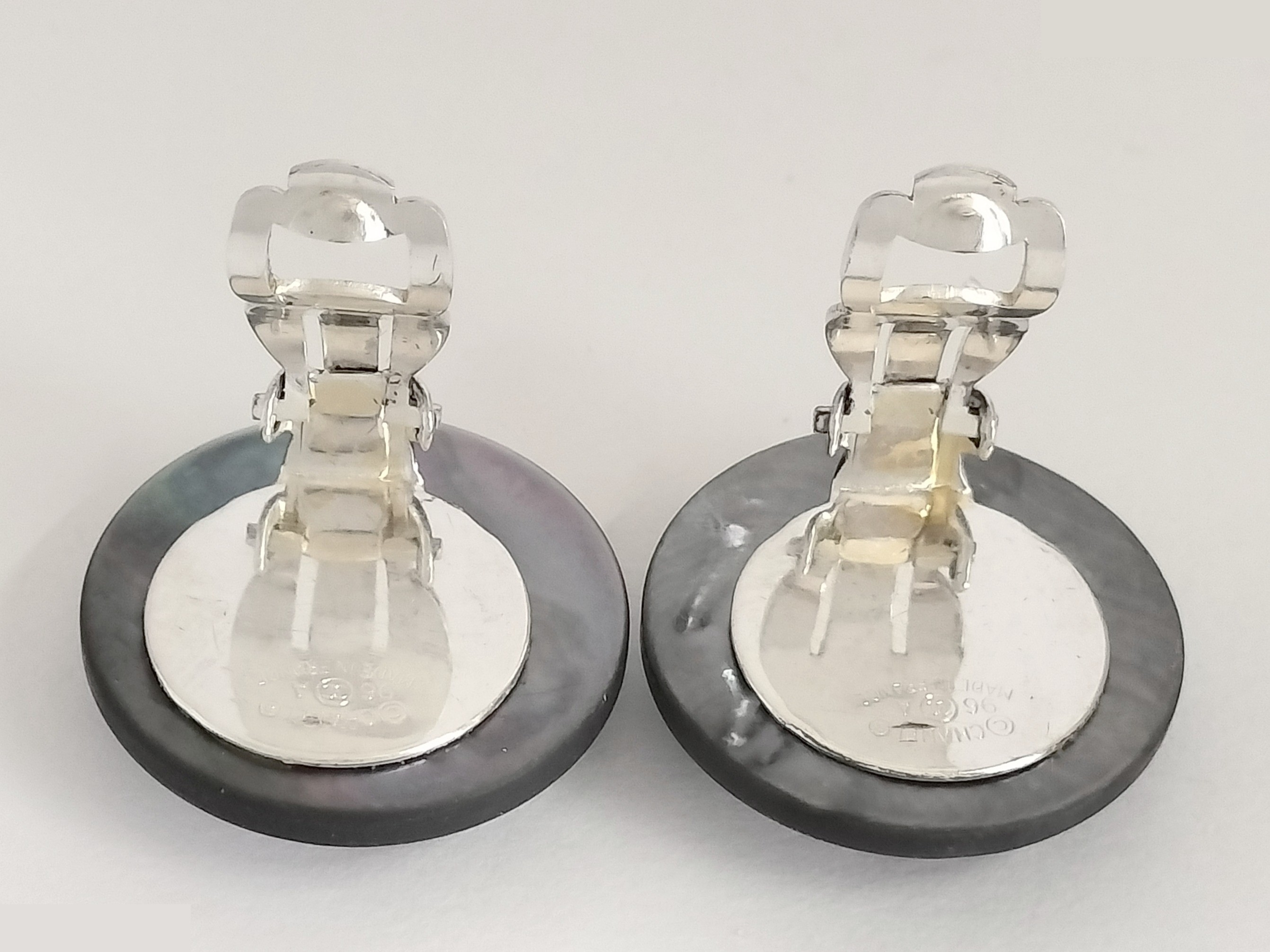 Coco rhinestone shell silver earrings — view 5