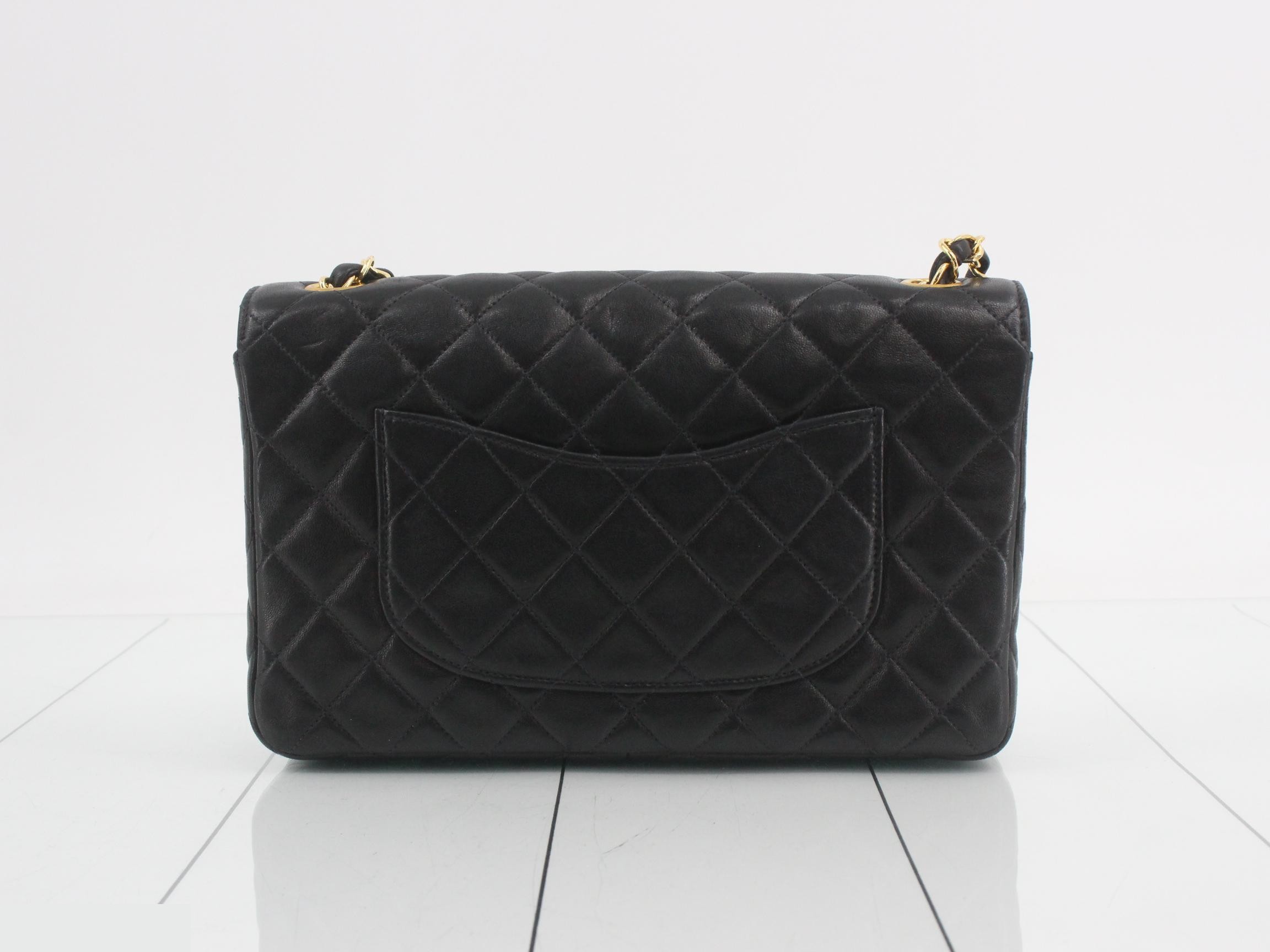 Matelassé Classic Chain Shoulder Bag, Lambskin, Black, Series 4, with original seal, W24 — view 2