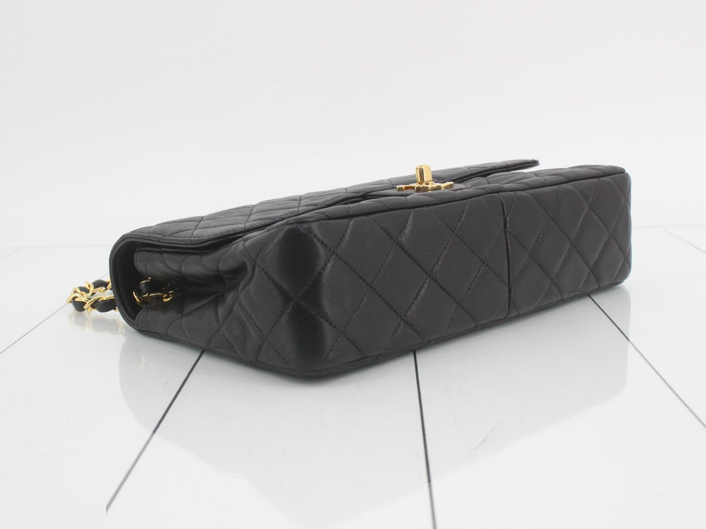 Matelassé Classic Chain Shoulder Bag, Lambskin, Black, Series 4, with original seal, W24 — view 5