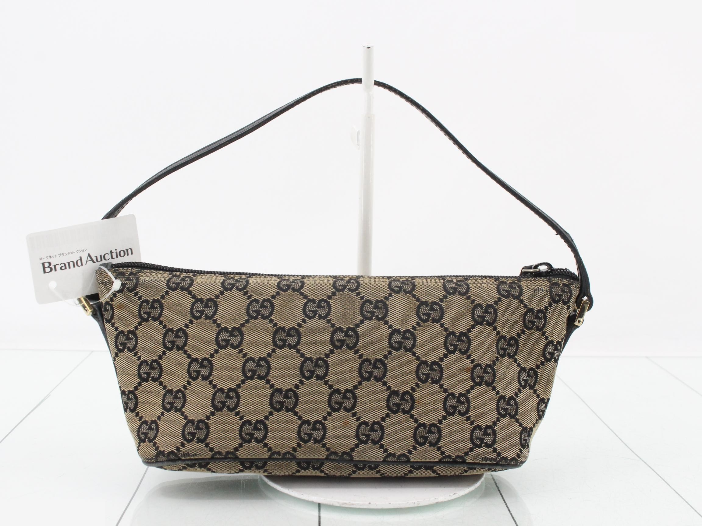 1 handle, beige/black leather/black, logo plate — view 2