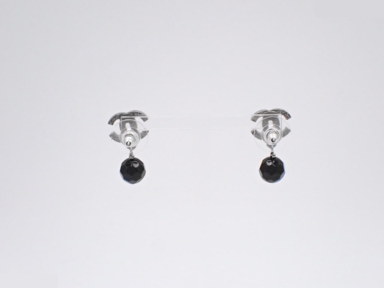 Earrings, Coco Mark design, silver, stone, E13V — view 2