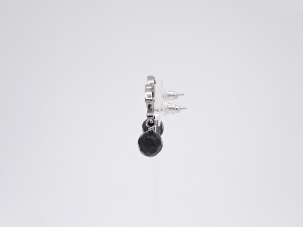 Earrings, Coco Mark design, silver, stone, E13V — view 3