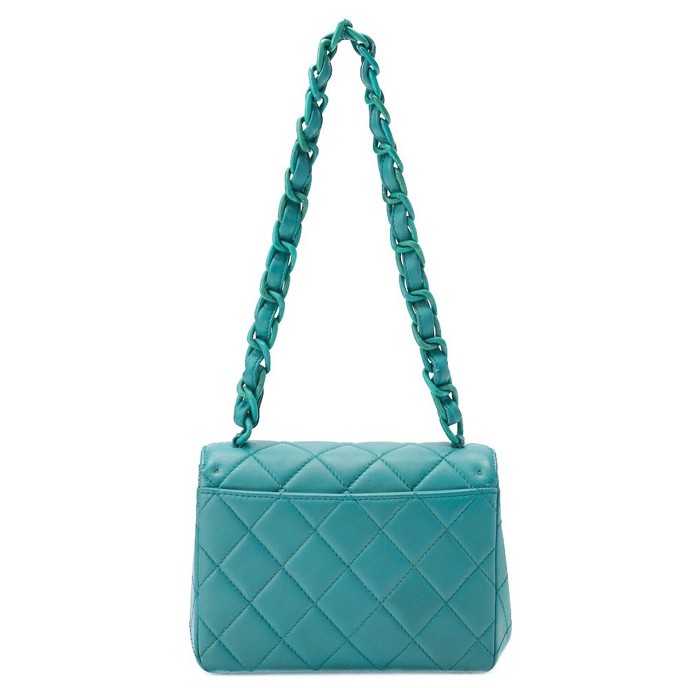 Lambskin Mini Matelassé V-Flap Chain Shoulder Bag — view 2