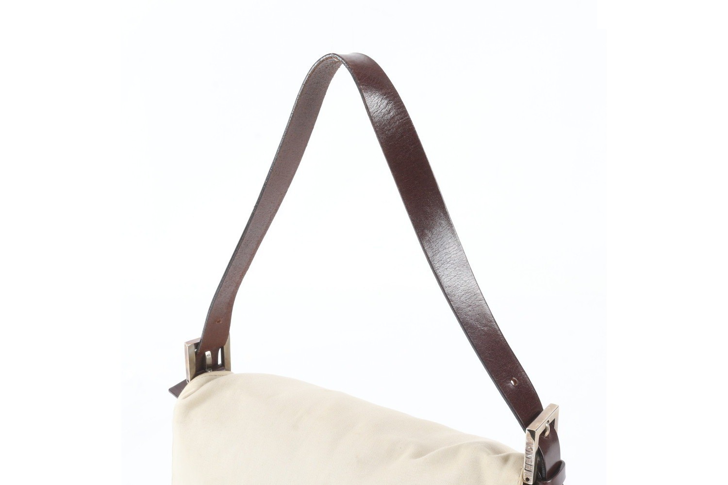 Mamma Bucket Baguette FF Hardware Leather Canvas Shoulder Bag — view 2