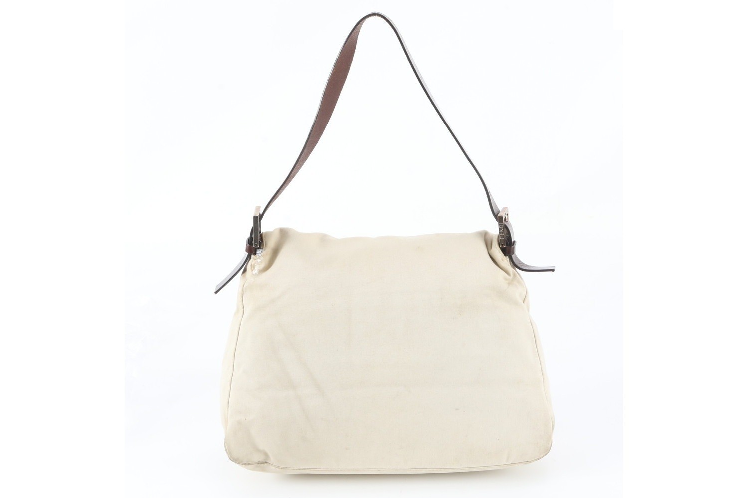 Mamma Bucket Baguette FF Hardware Leather Canvas Shoulder Bag — view 3