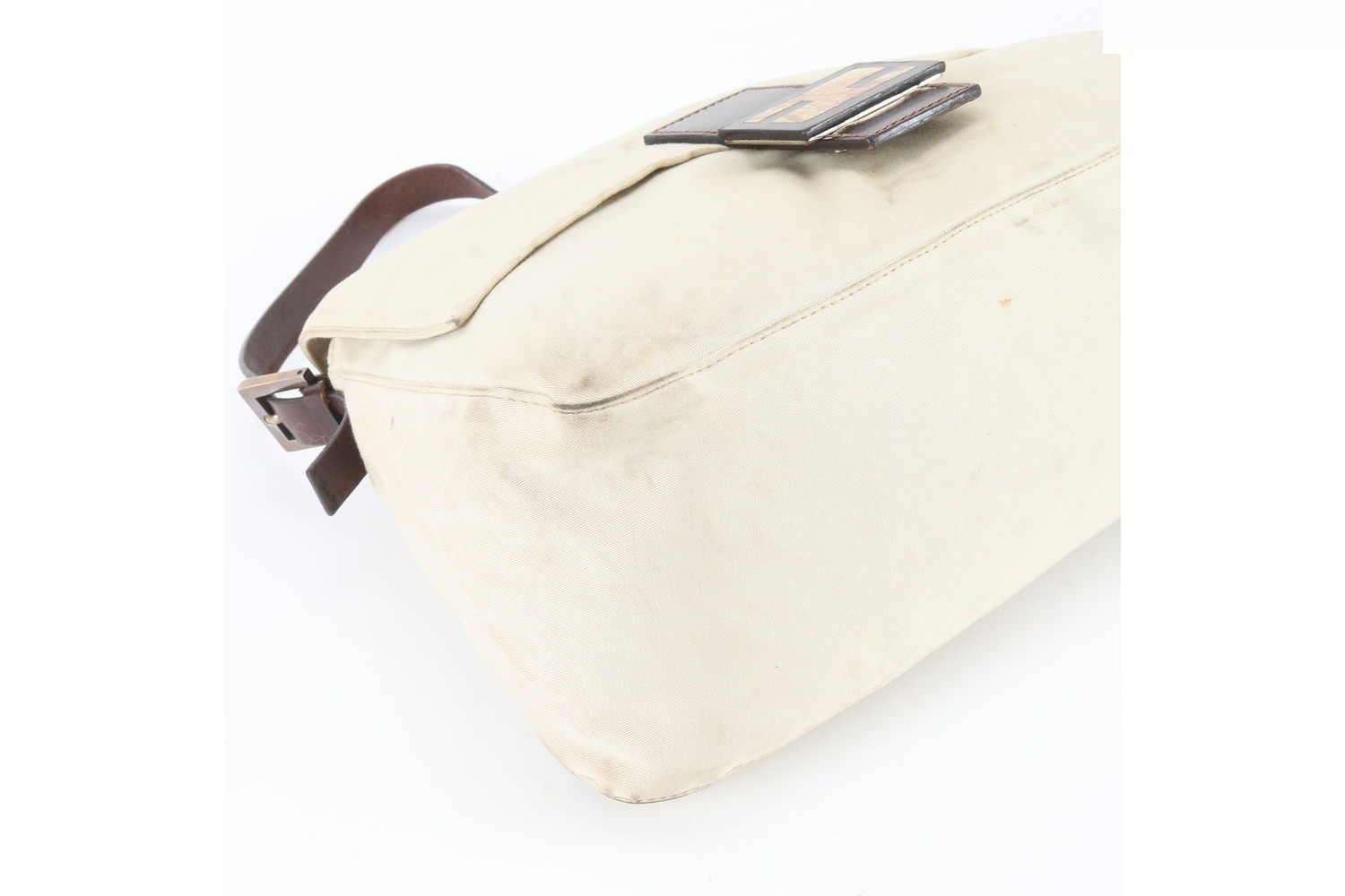 Mamma Bucket Baguette FF Hardware Leather Canvas Shoulder Bag — view 5