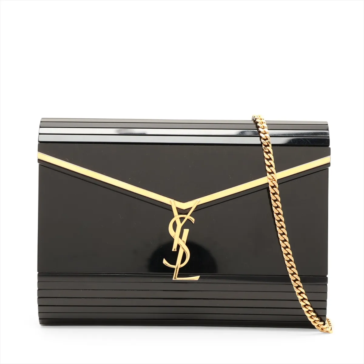 Vicky Plastic Chain Shoulder Bag, Black, 716543